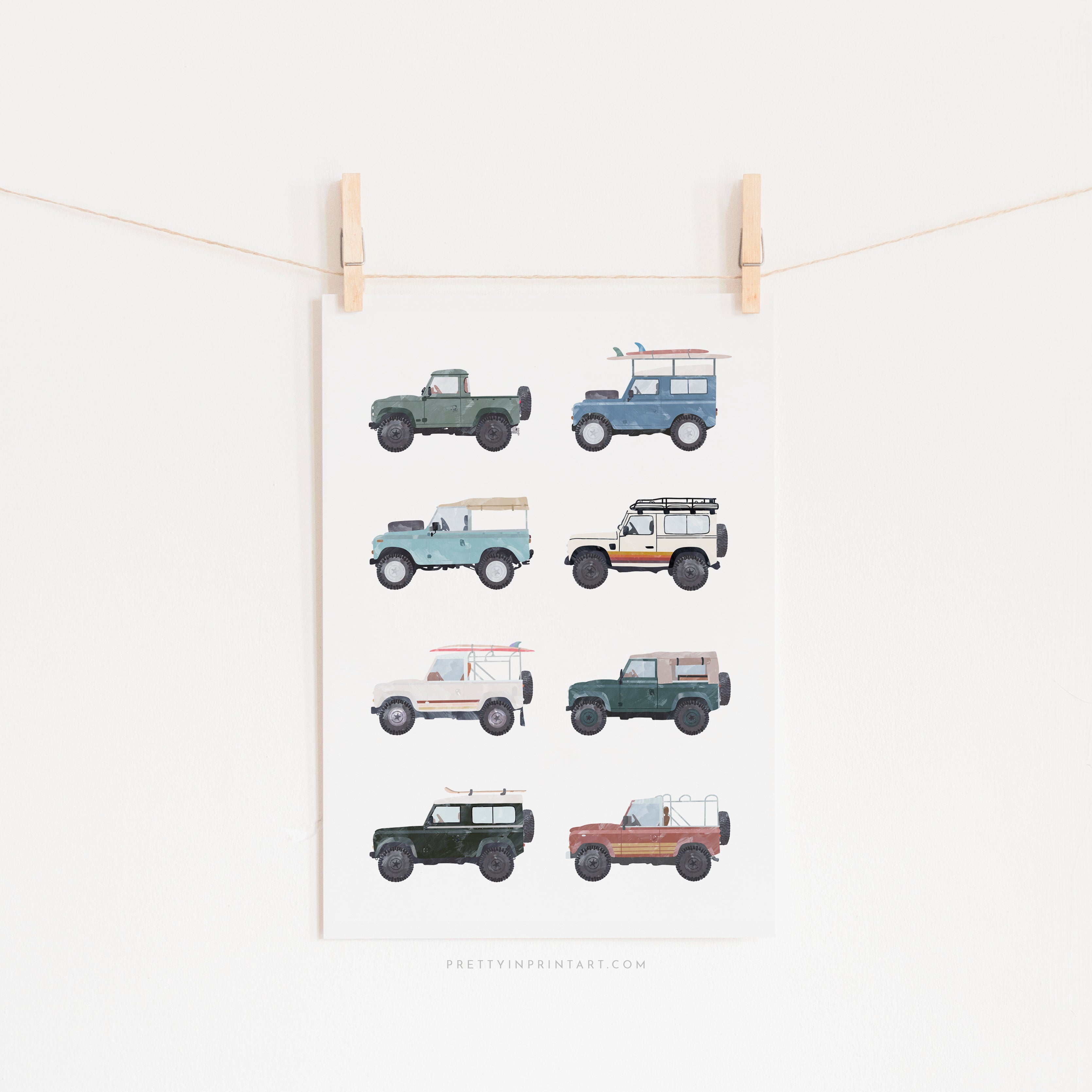4x4 Defender Chart |  Unframed