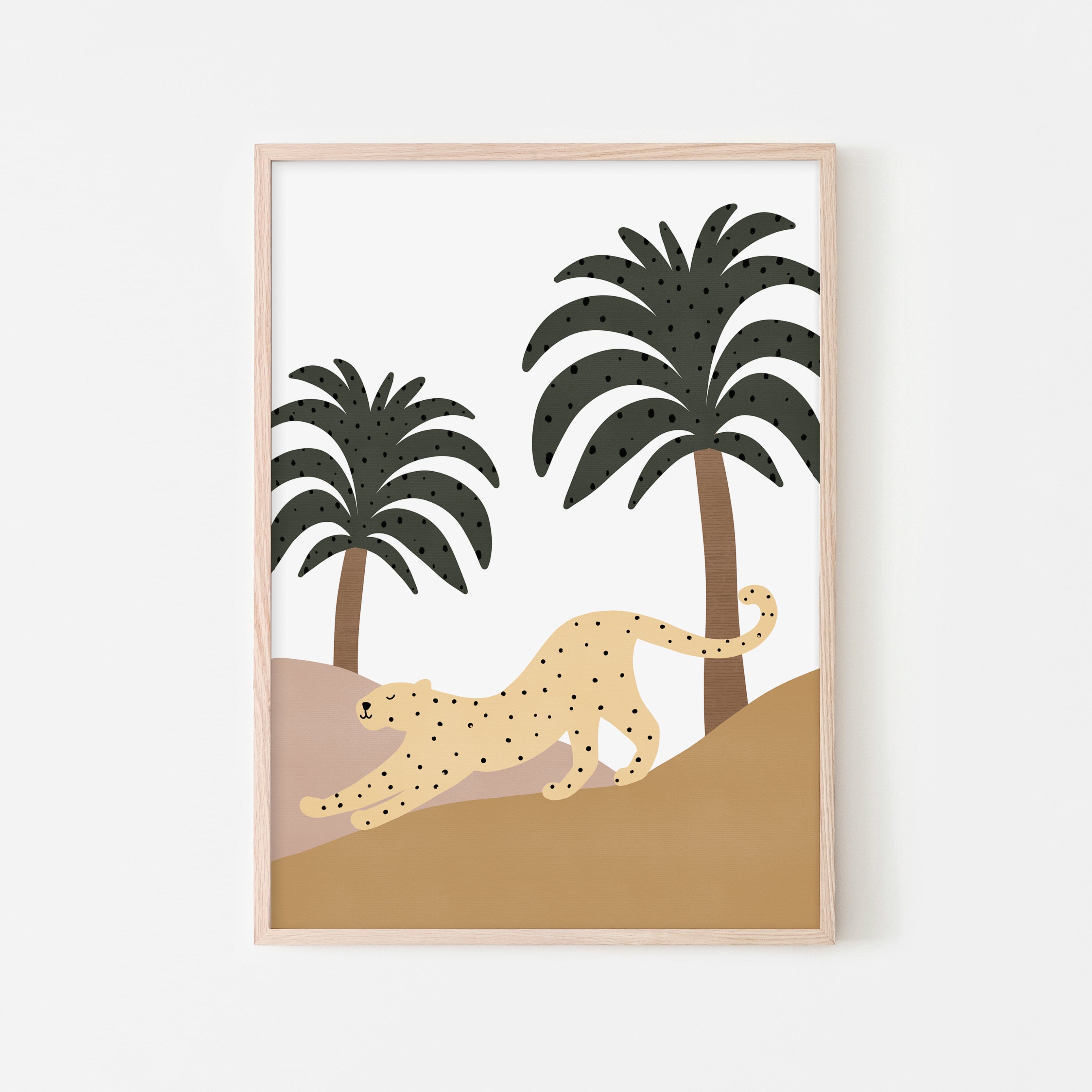 Leopard & Palms | Framed Print