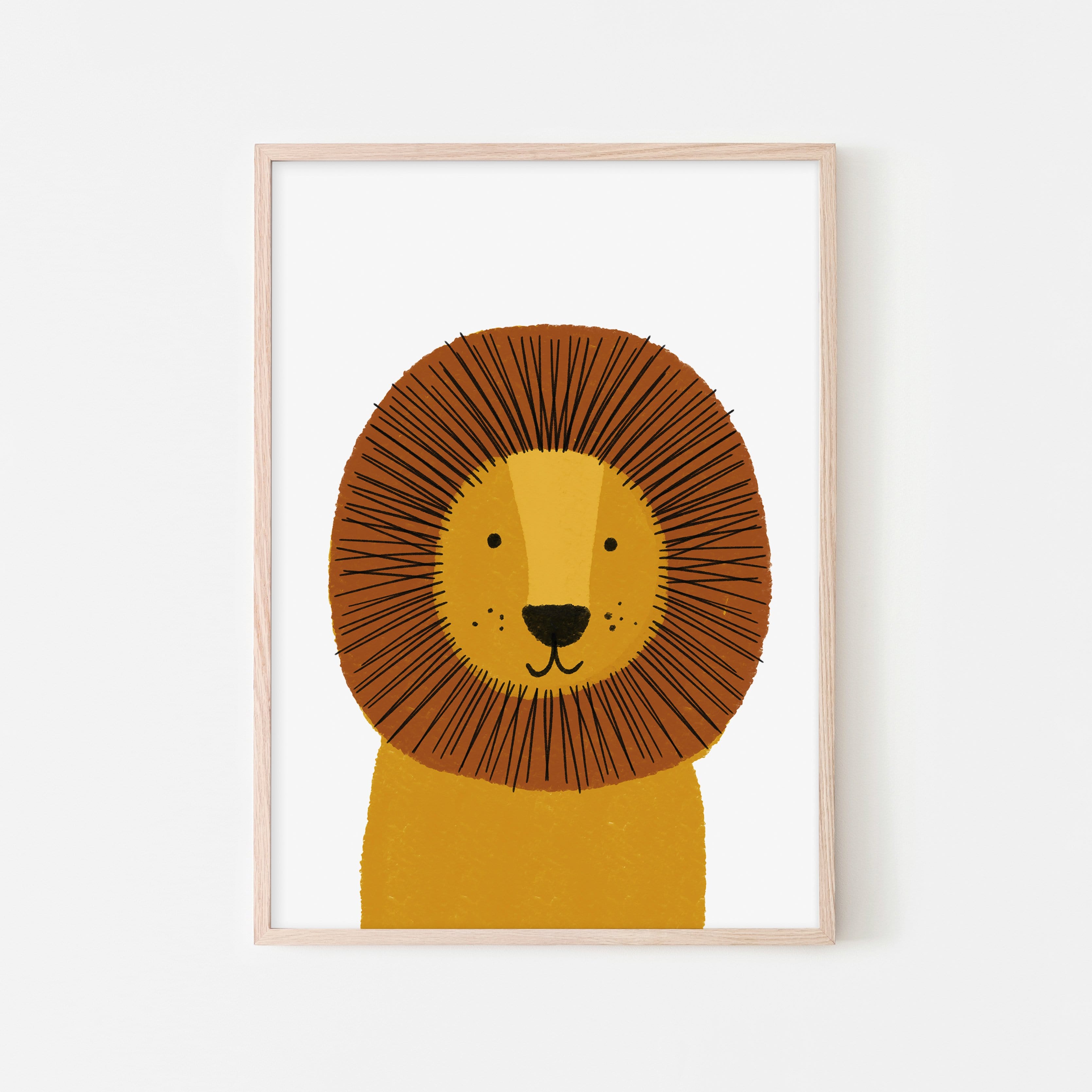 Lion - Kids Jungle Art | Framed Print