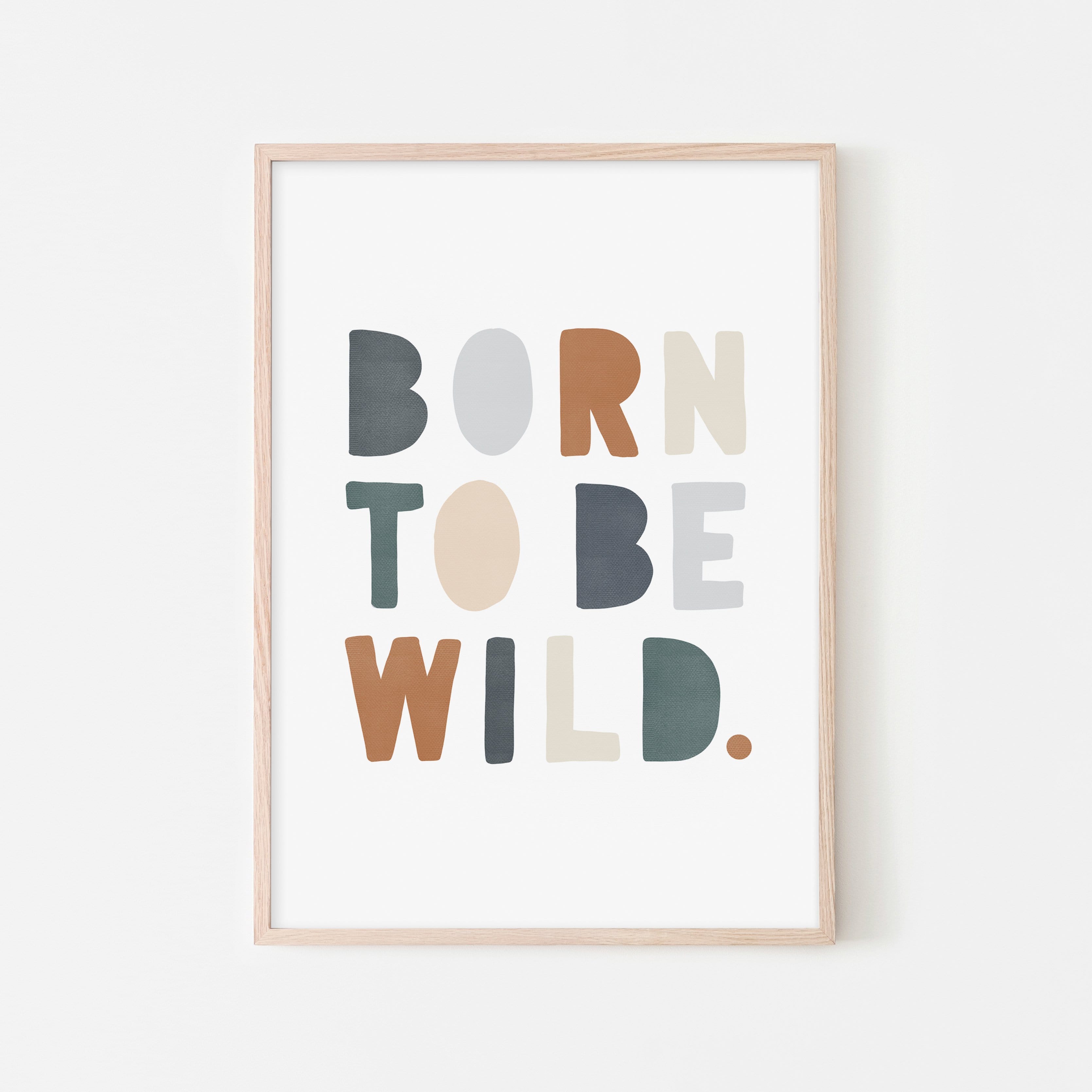Born To Be Wild Print - Navy & Brown | Framed Print