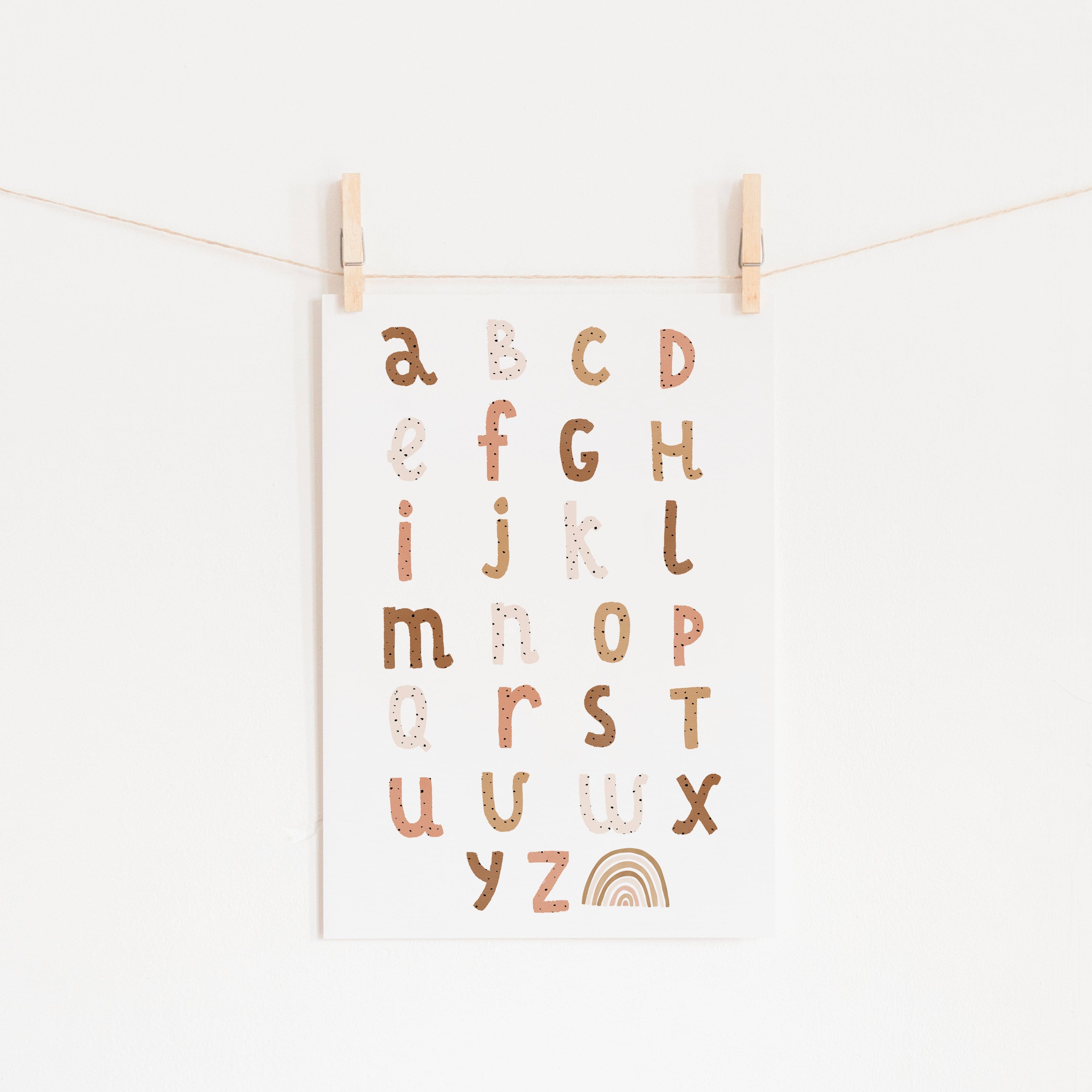 Alphabet Chart - Burnt Umber | Unframed