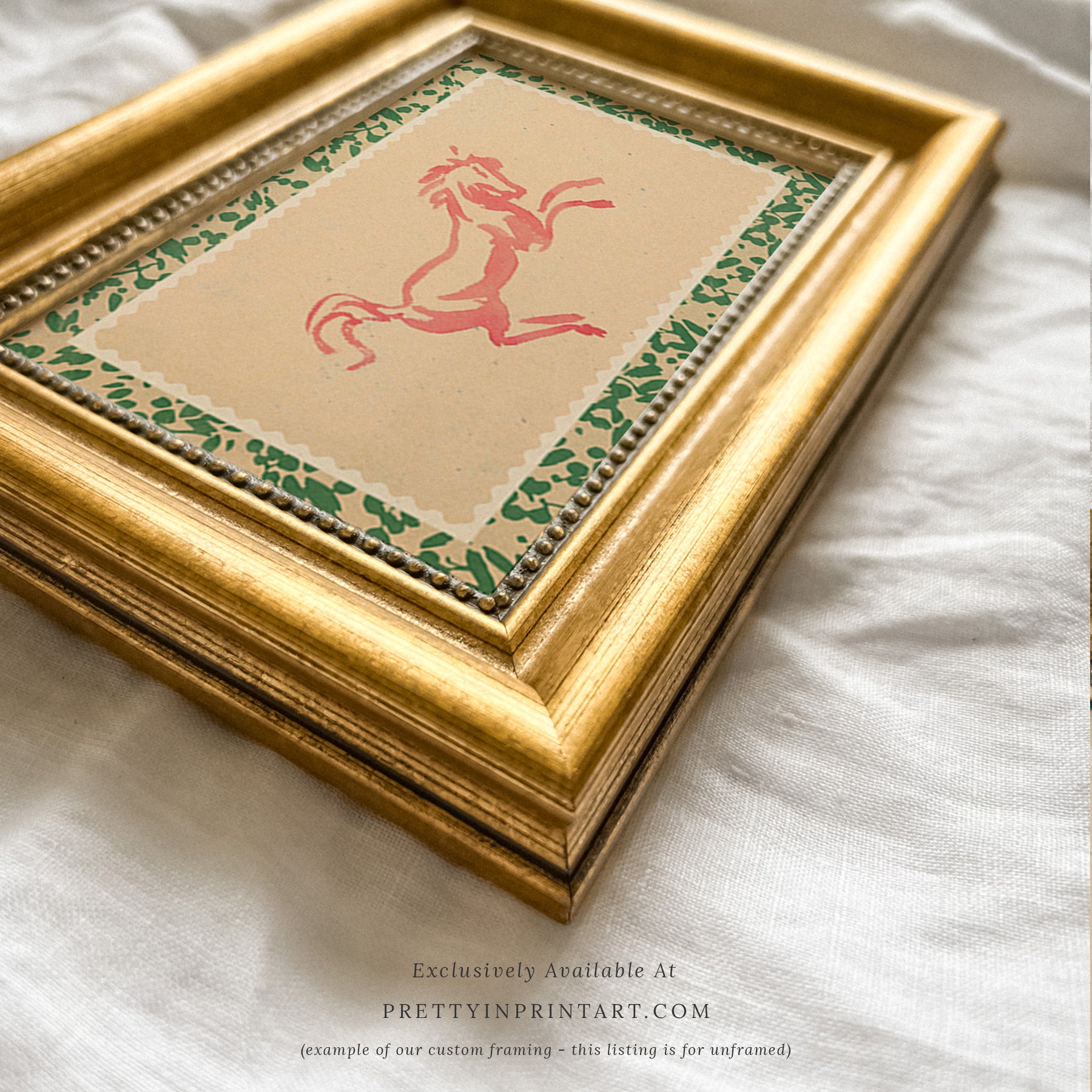 Horse Art (all colours) | Gold Frame