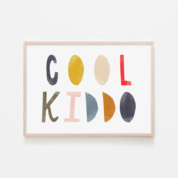 Cool Kiddo - Muted Rainbow |  Framed Print