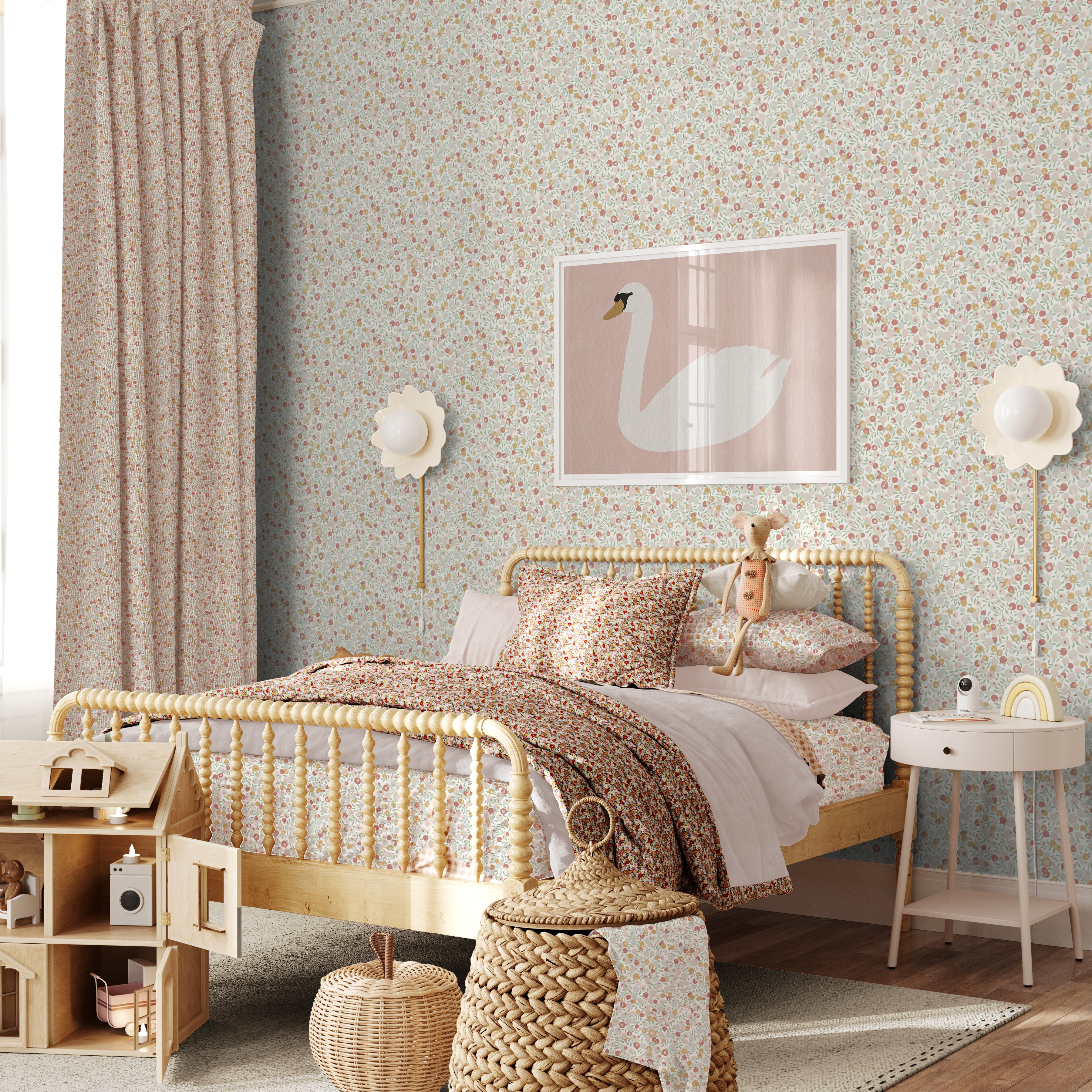 Swan Art - Calamine Pink | Framed Print