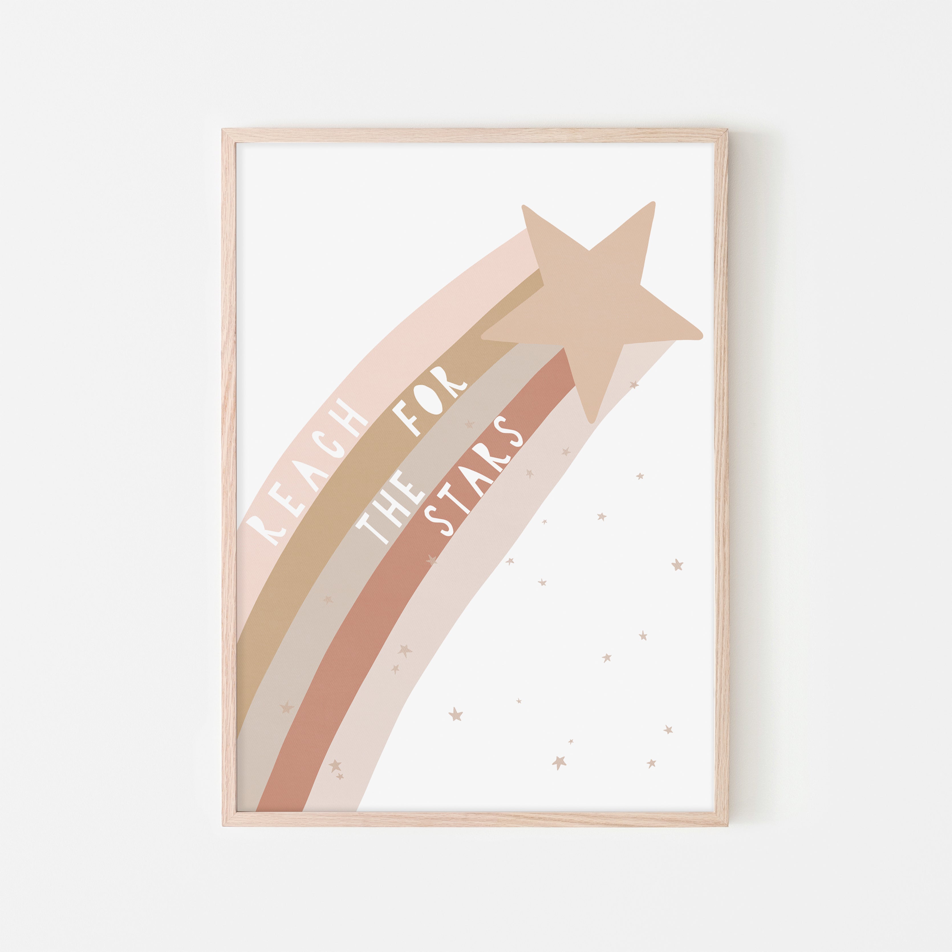 Reach for the Stars Quote - Pinks |  Framed Print
