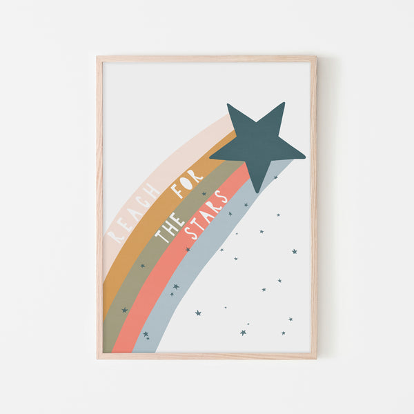 Reach for the Stars Quote - Space |  Framed Print