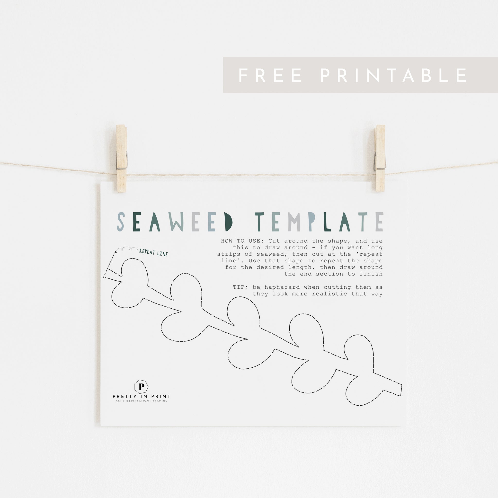 Seaweed Template 2 FREE Printable