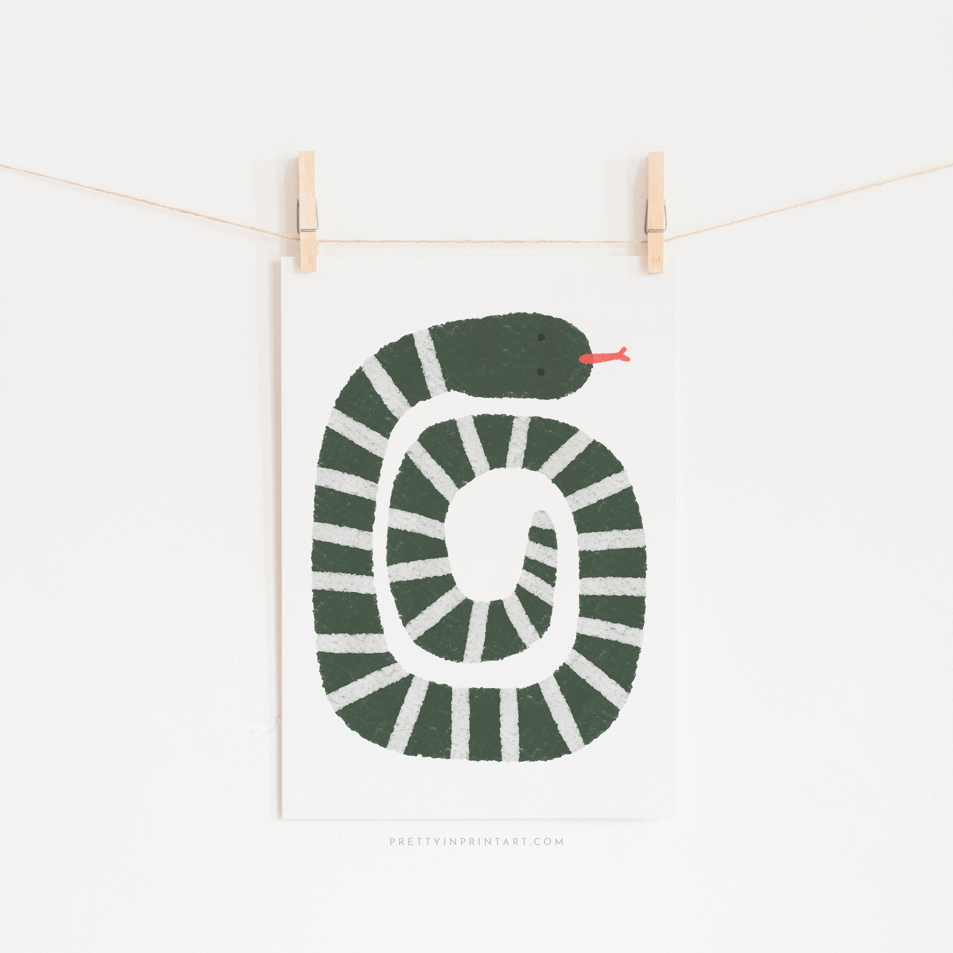 Snake Print - Green | Unframed