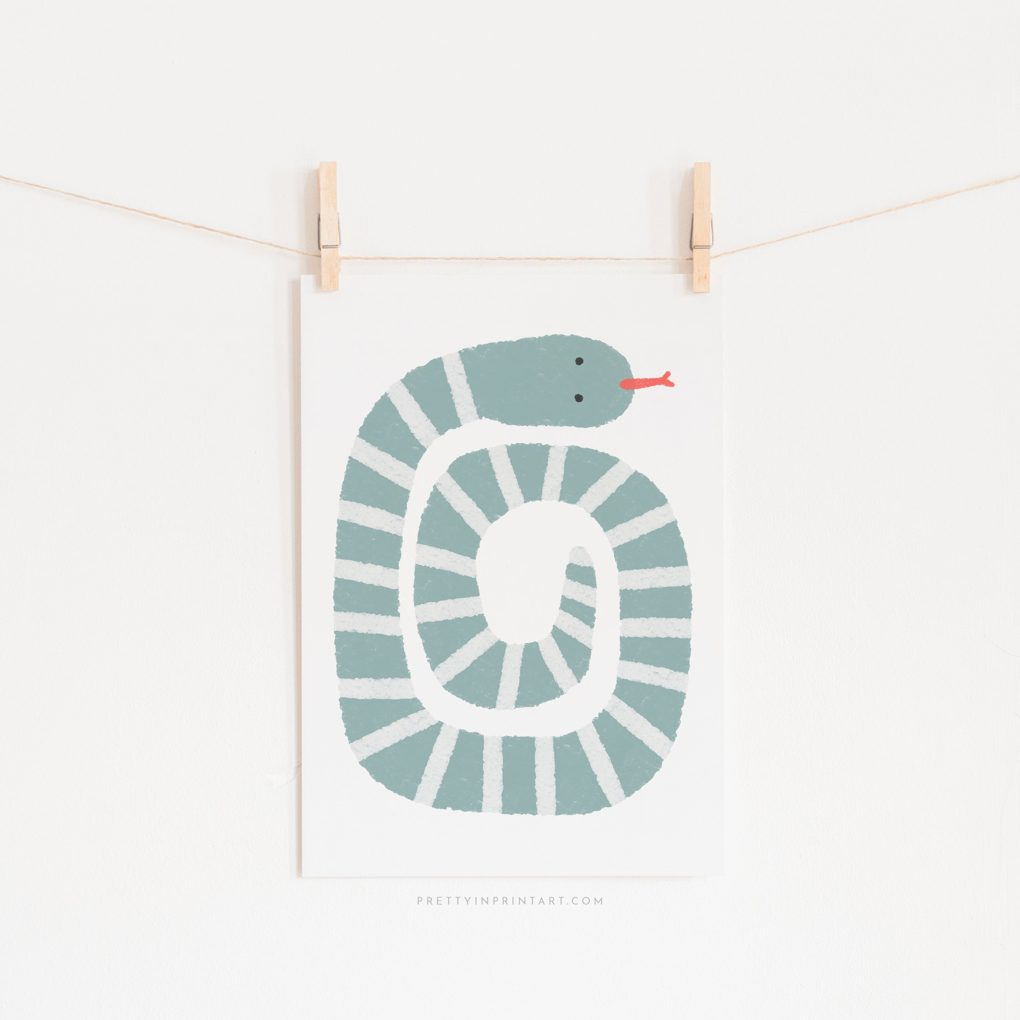 Snake Print - Light Blue | Unframed