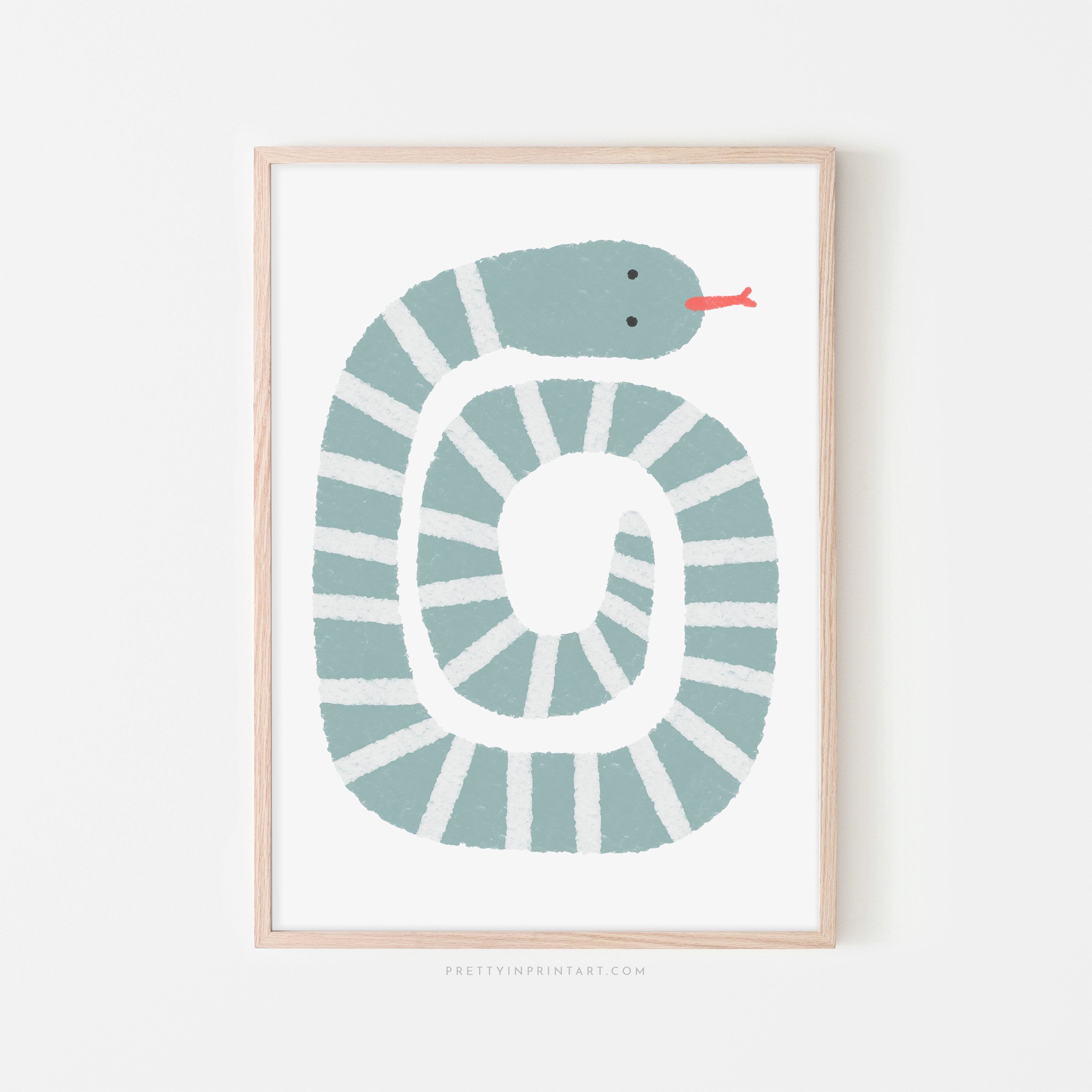 Snake Print - Light Blue | Framed Print