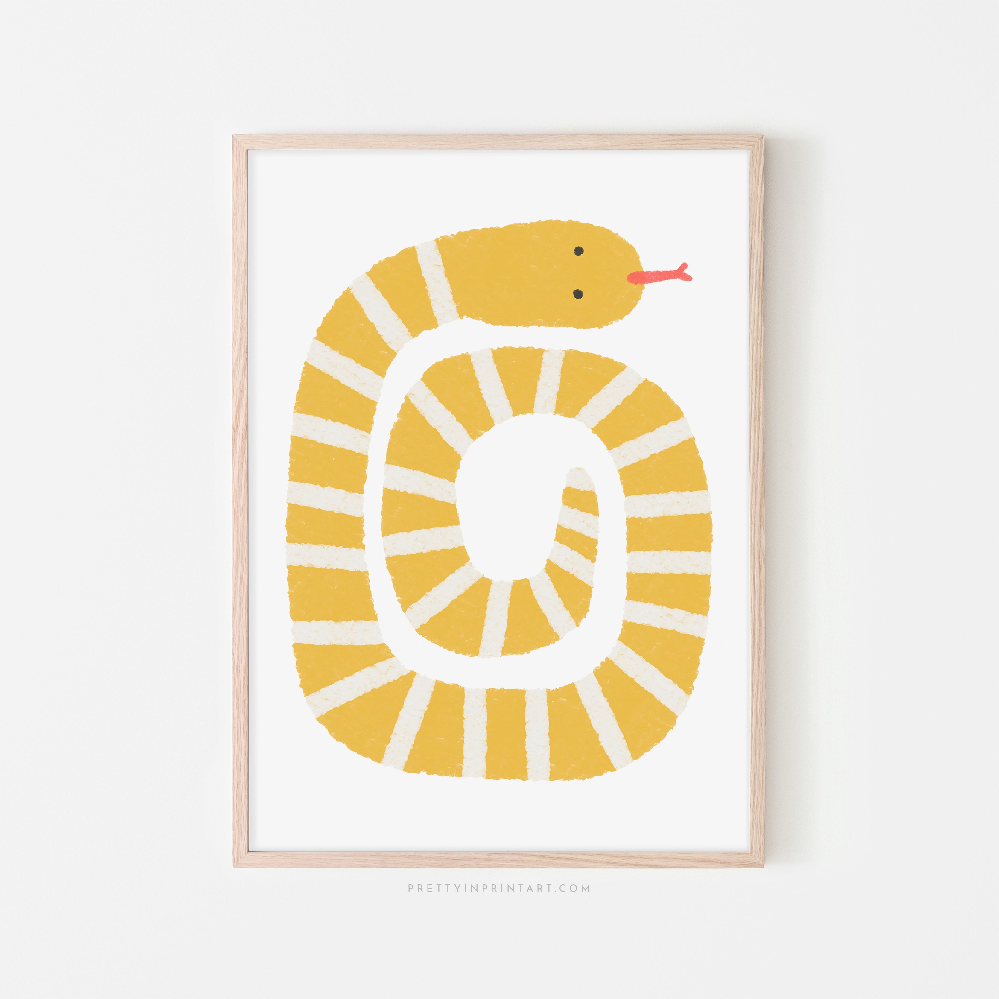 Snake Print - Yellow | Framed Print