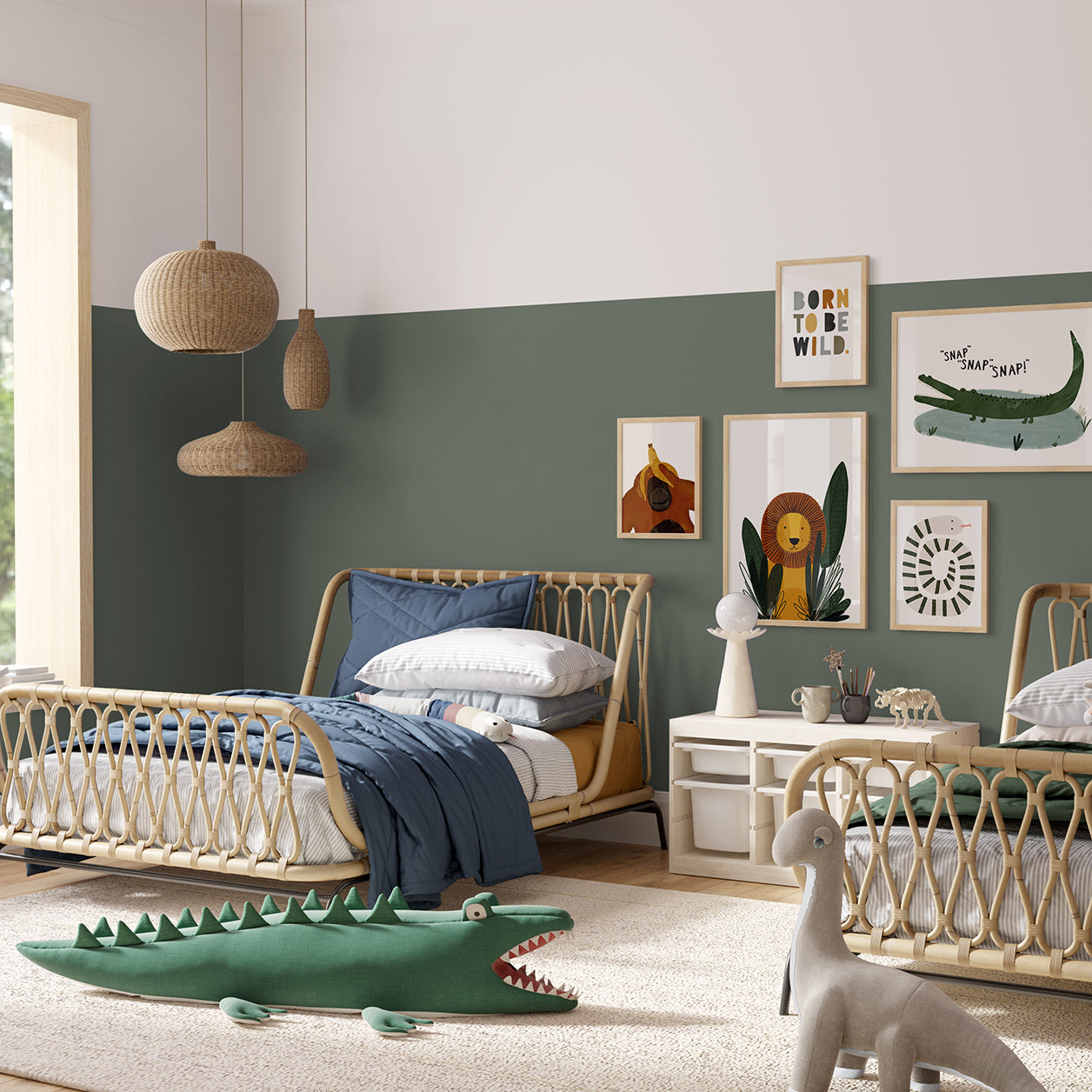 Snake Print - Grey, Green | Unframed