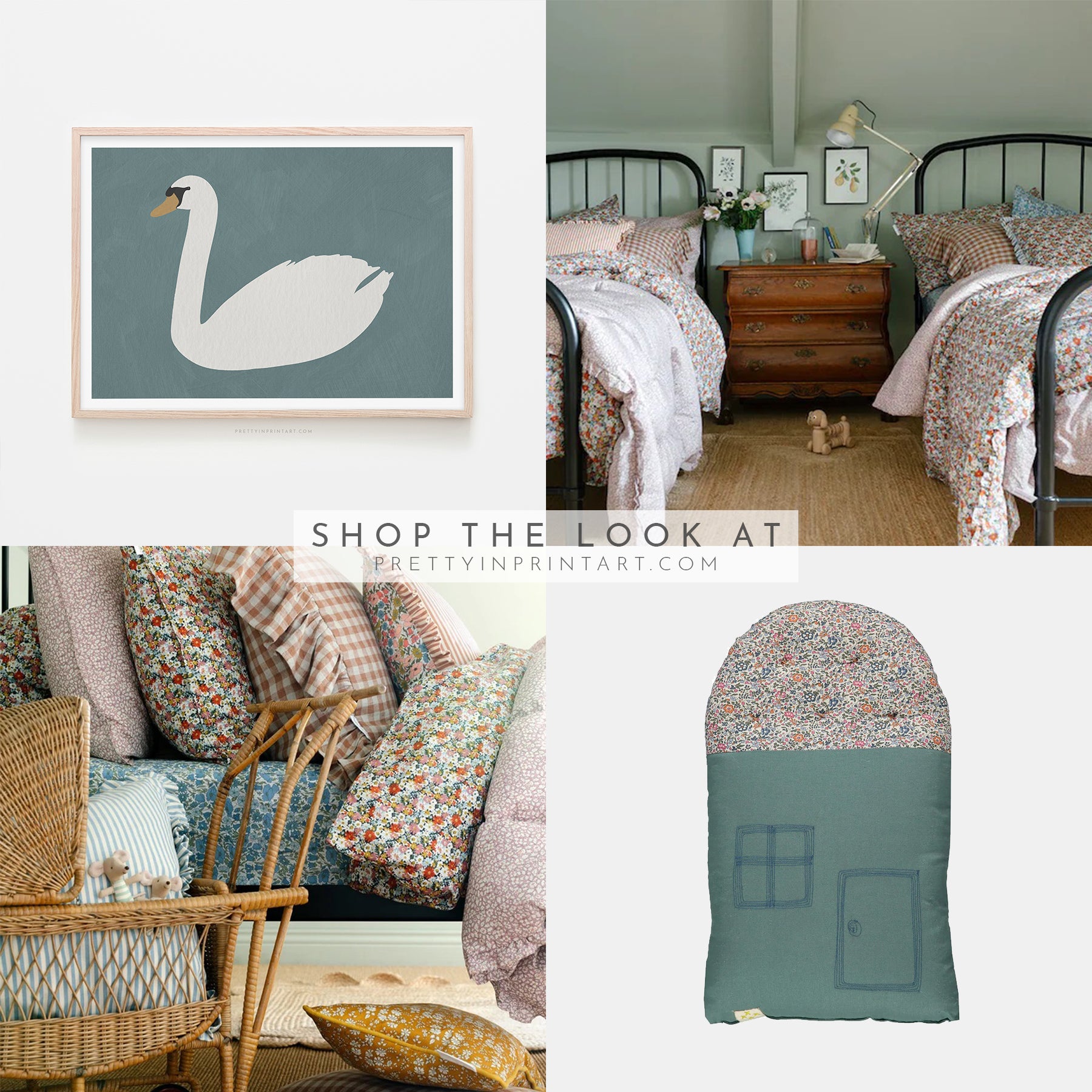 Swan Art - Oval Room Blue | Unframed