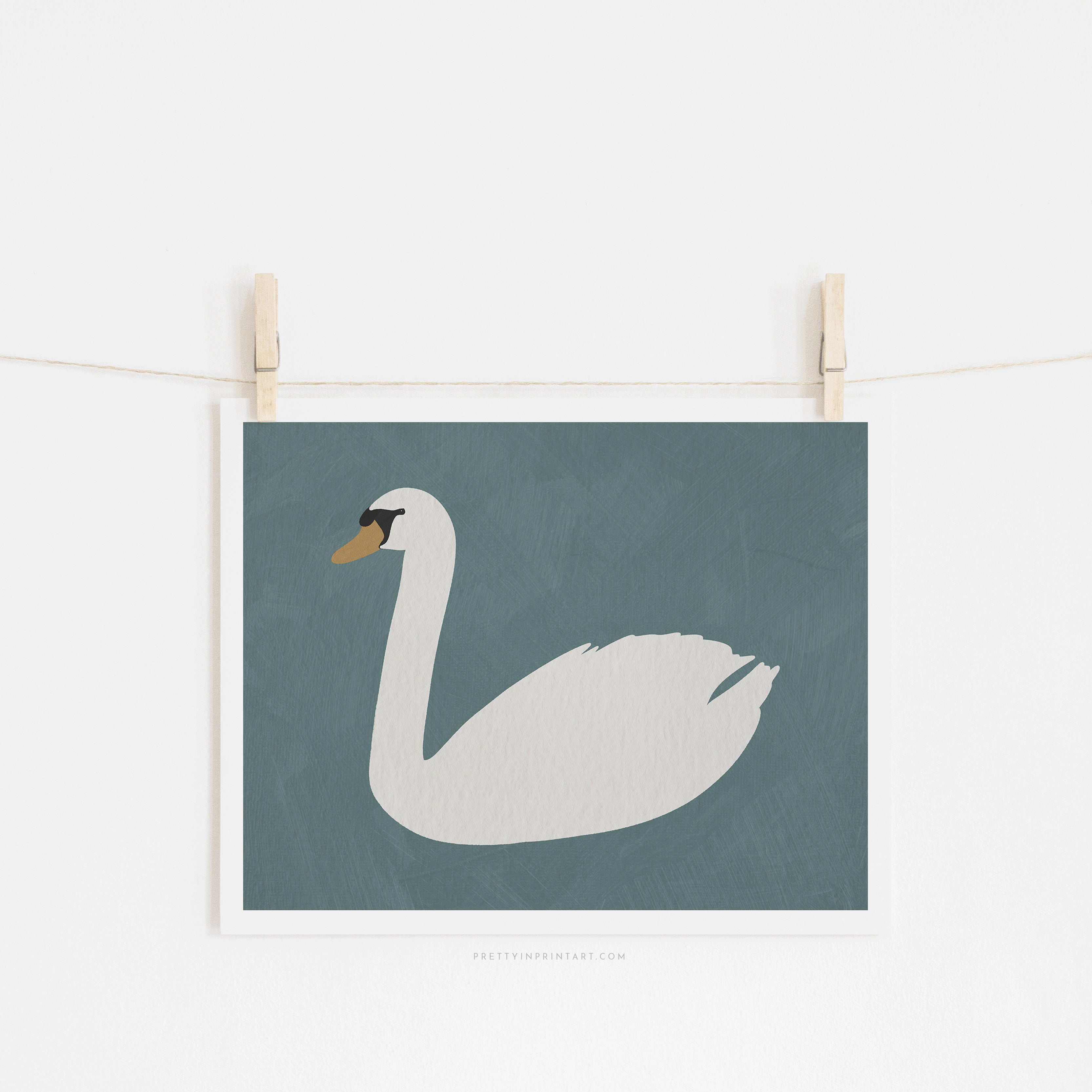 Swan Art - Oval Room Blue | Unframed