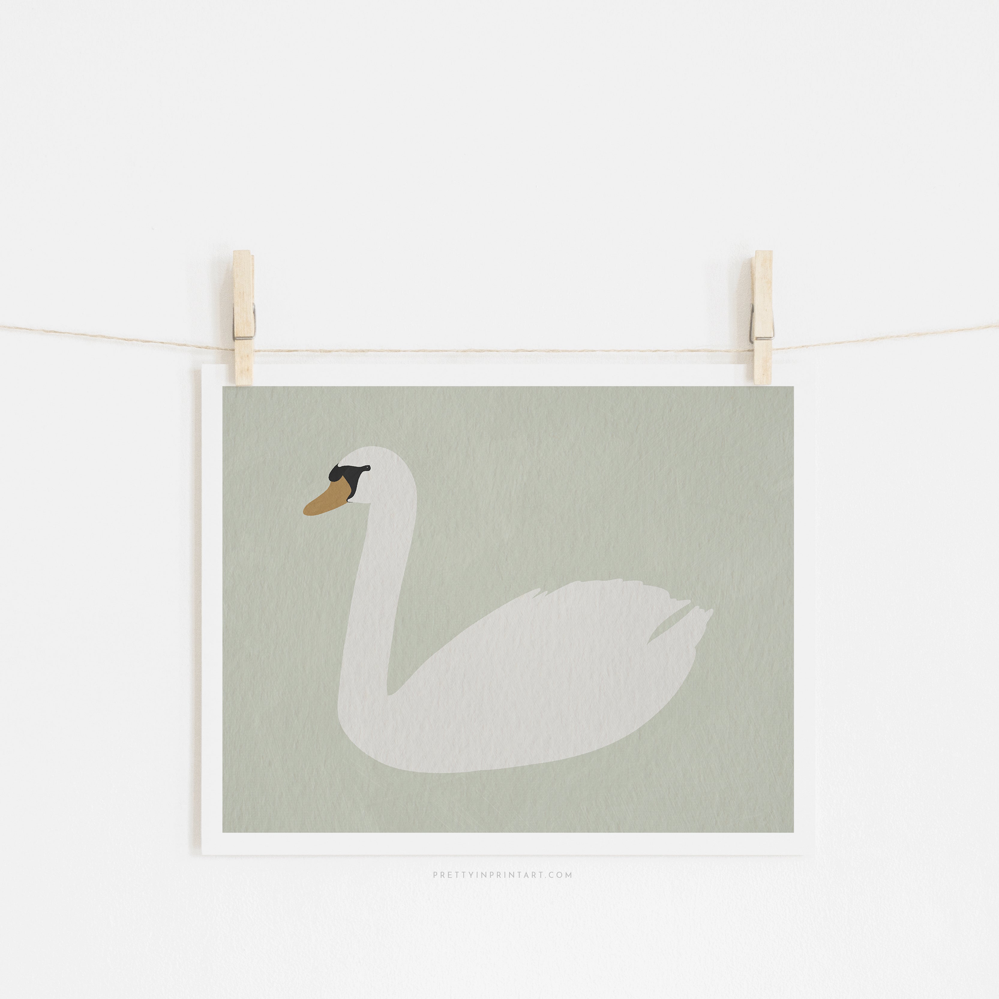 Swan Art - Pavilion Blue | Unframed