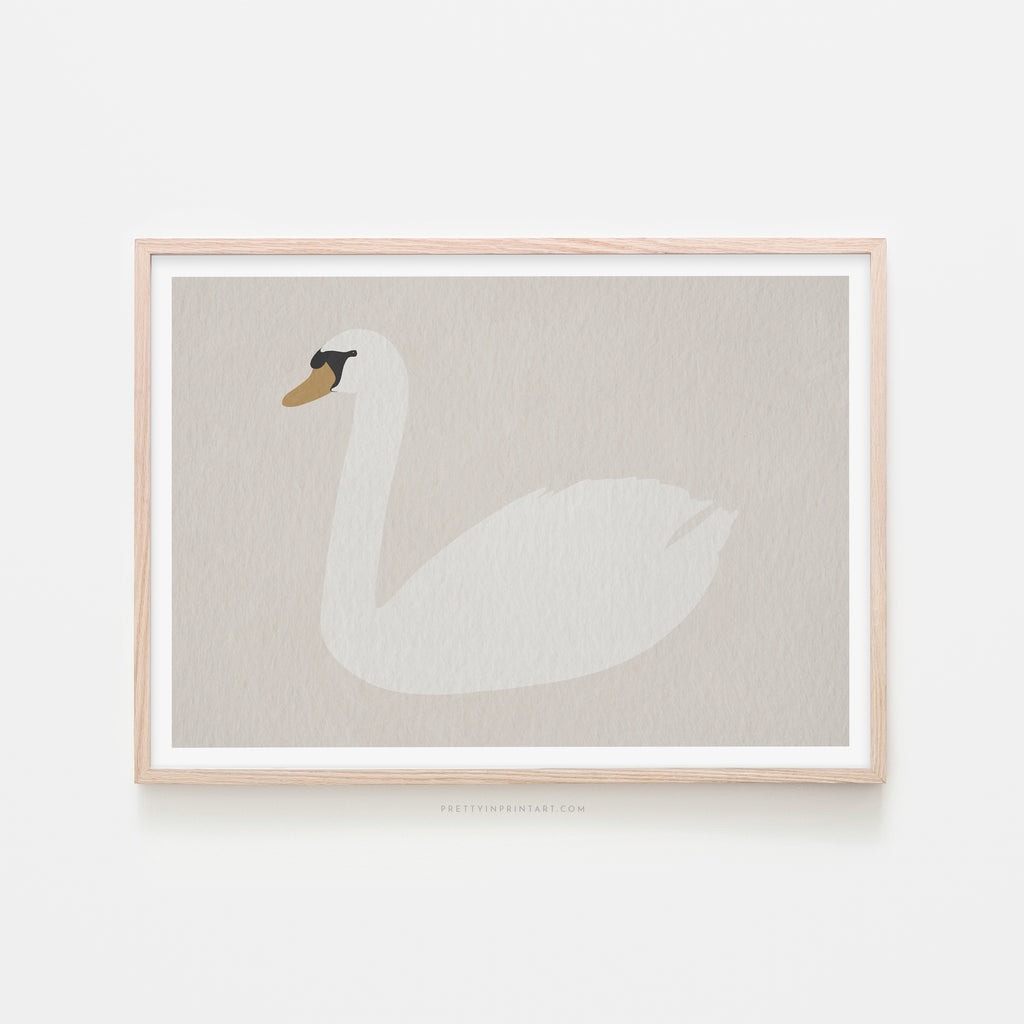 Swan Art - Strong White |  Framed Print