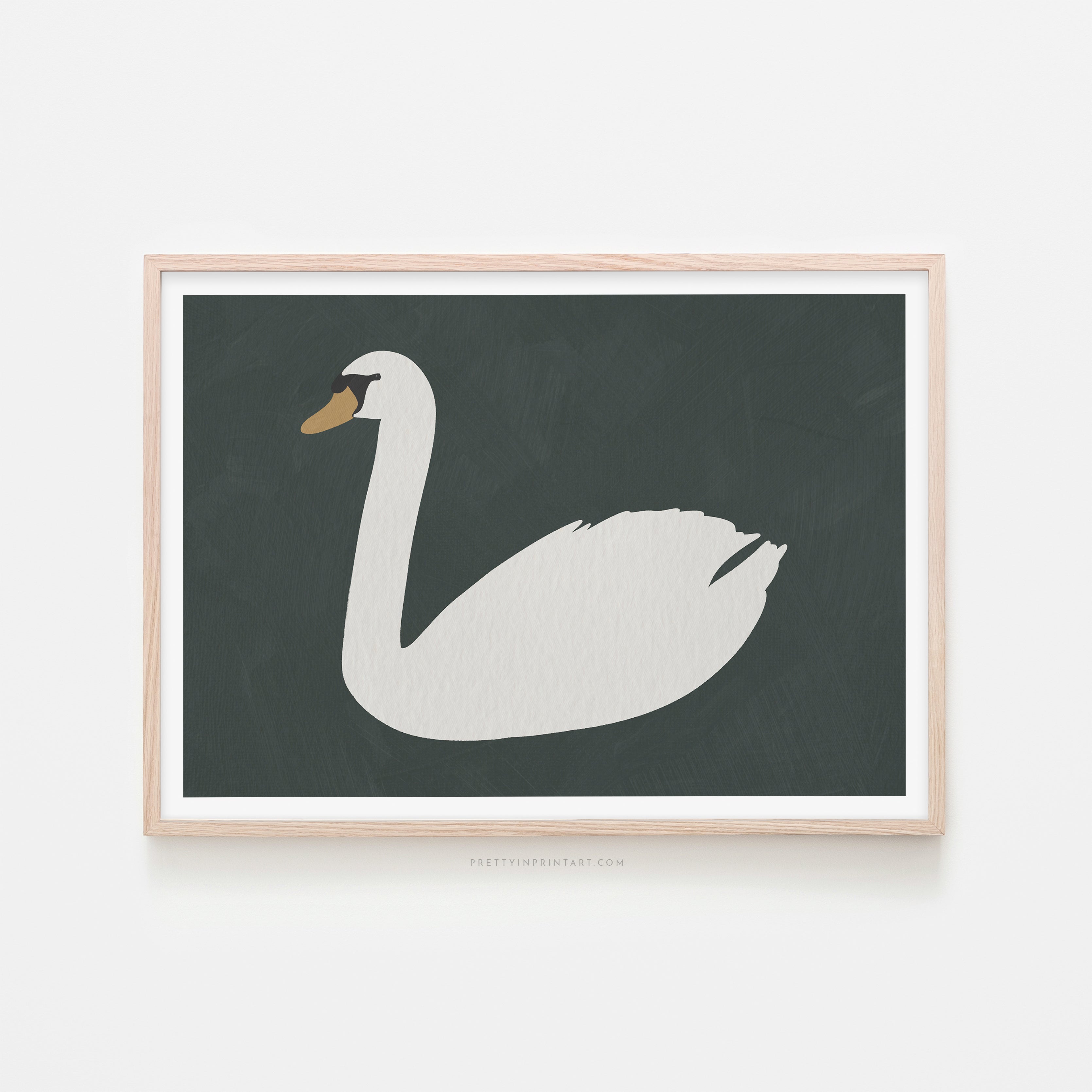 Swan Art - Studio Green | Framed Print