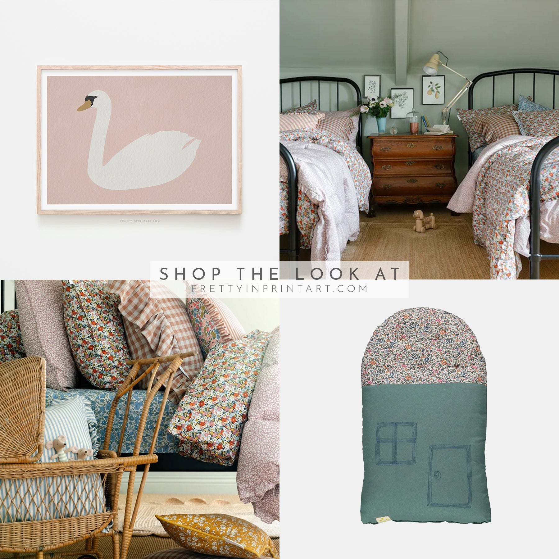 Swan Art - Calamine Pink | Framed Print