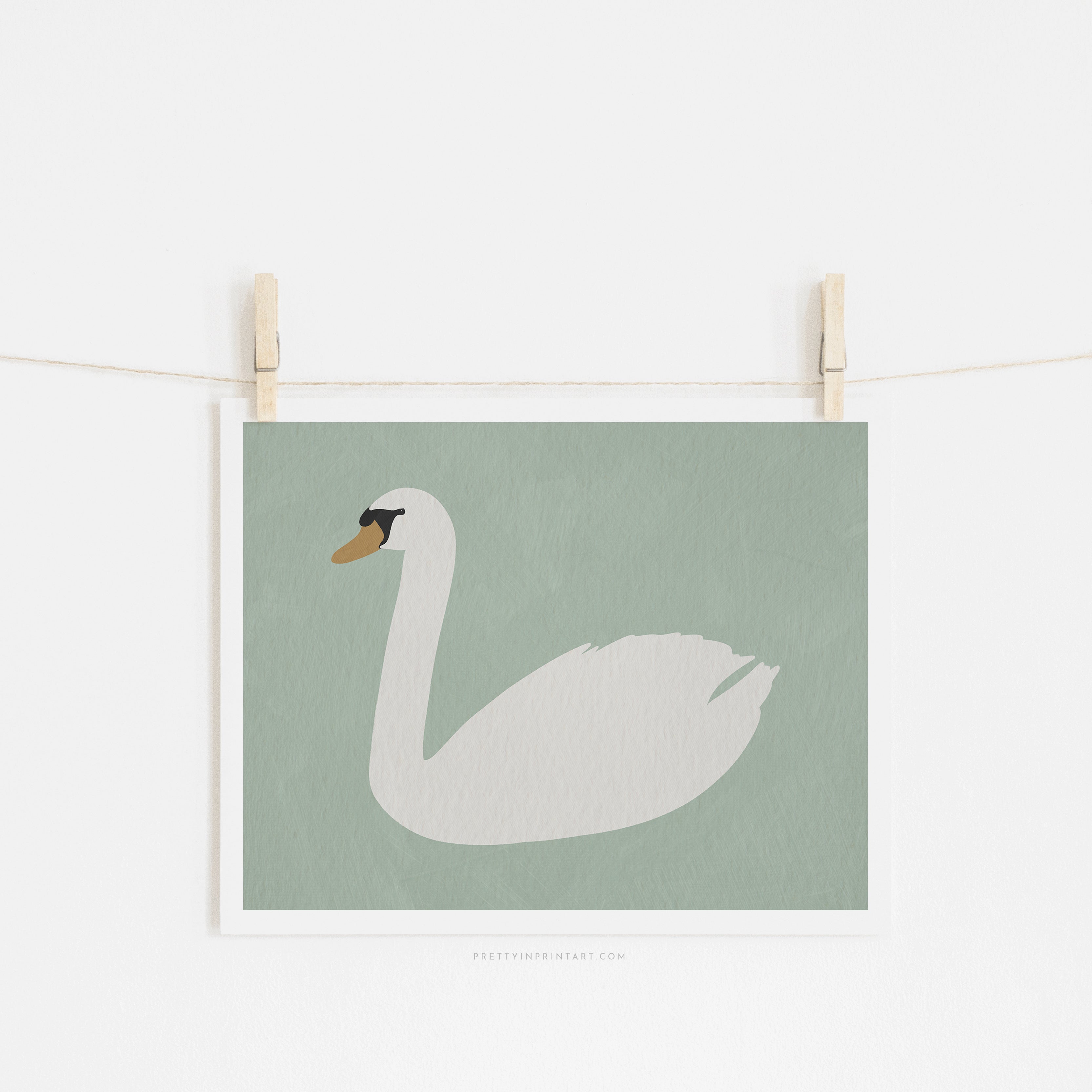 Swan Art - Terecas Green | Unframed