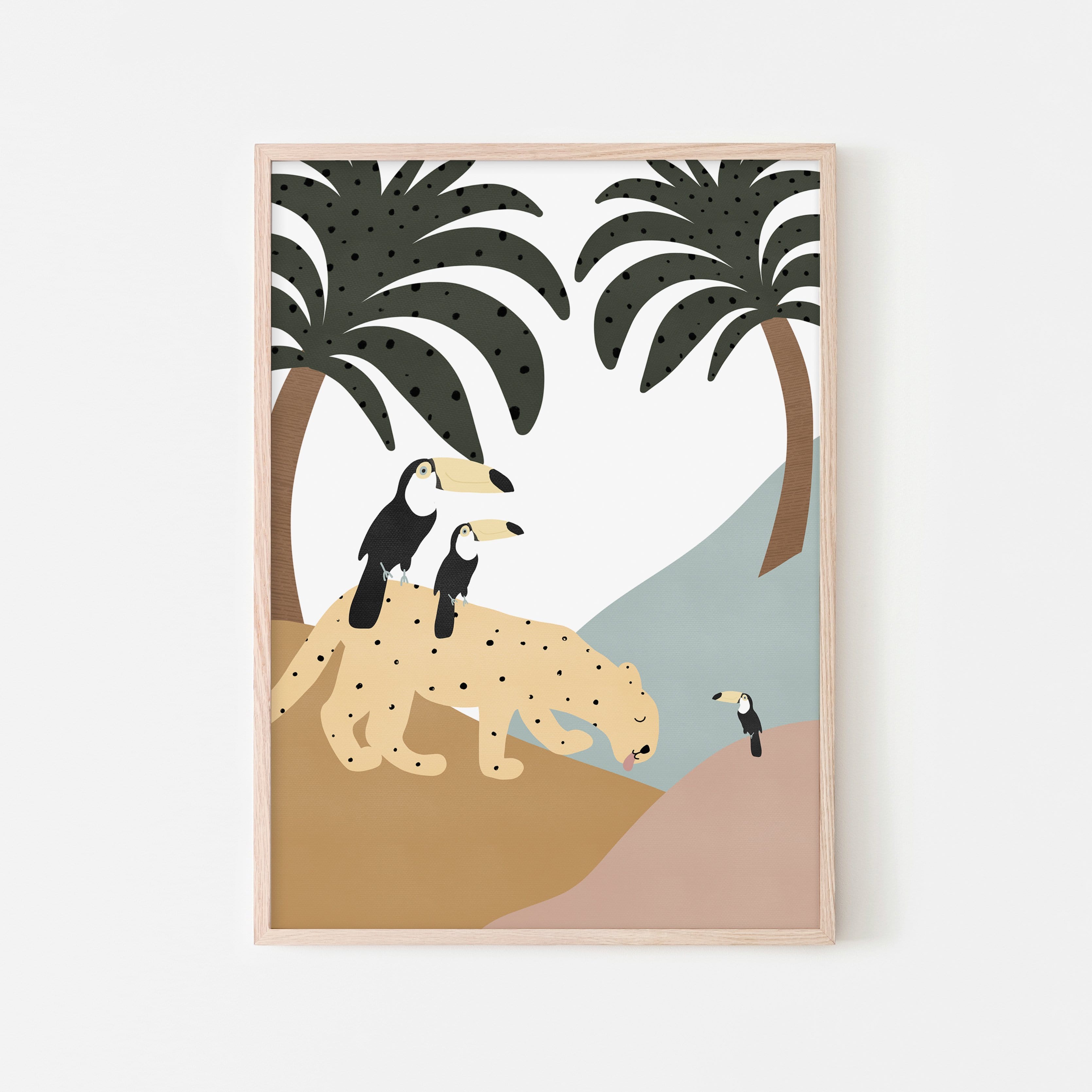 Leopard & Toucans | Framed Print