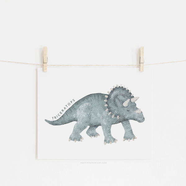 Dinosaur Art - Triceratops |  Unframed