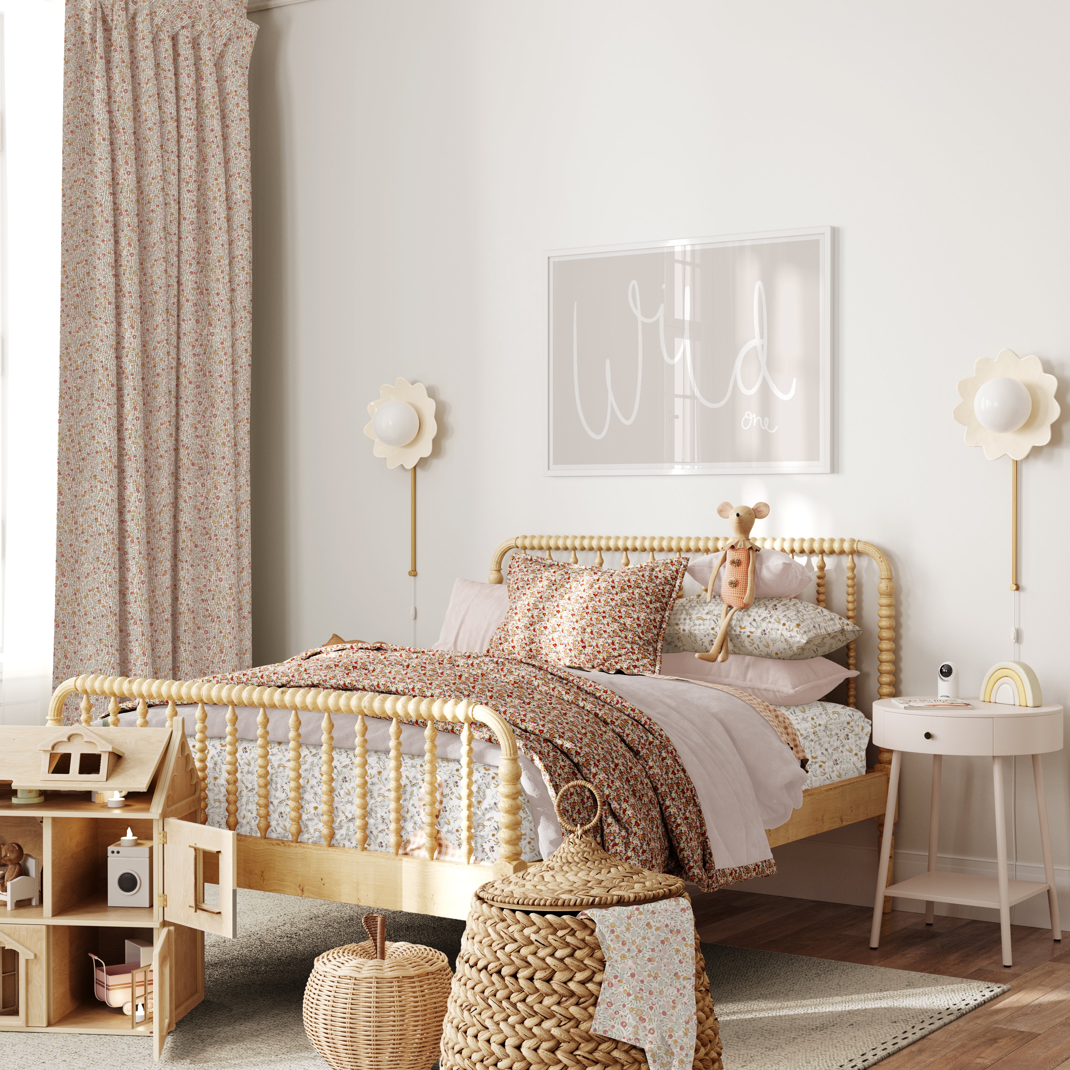 Wild One - Beige / White Landscape | Framed Print