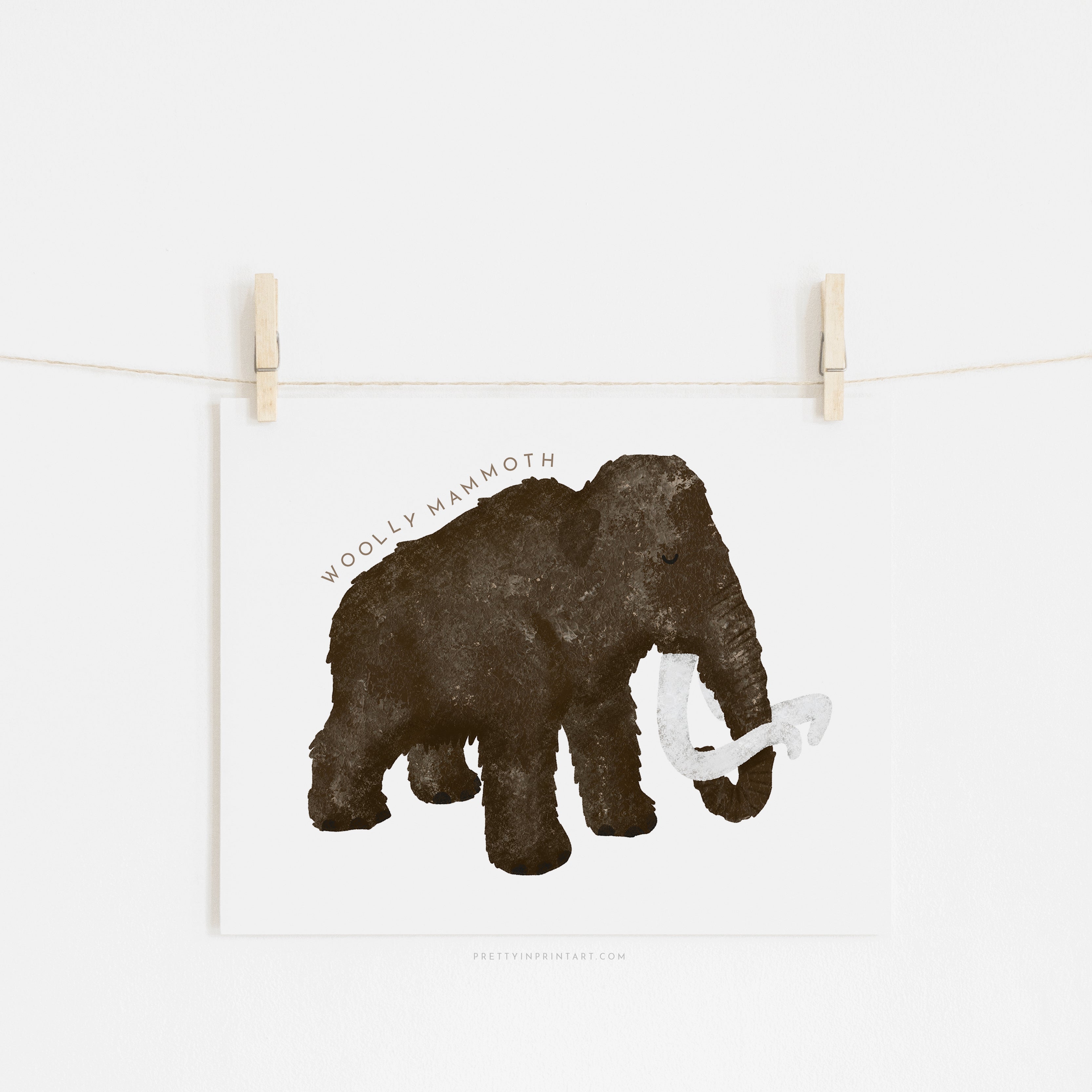 Dinosaur Art - Woolly Mammoth | Unframed