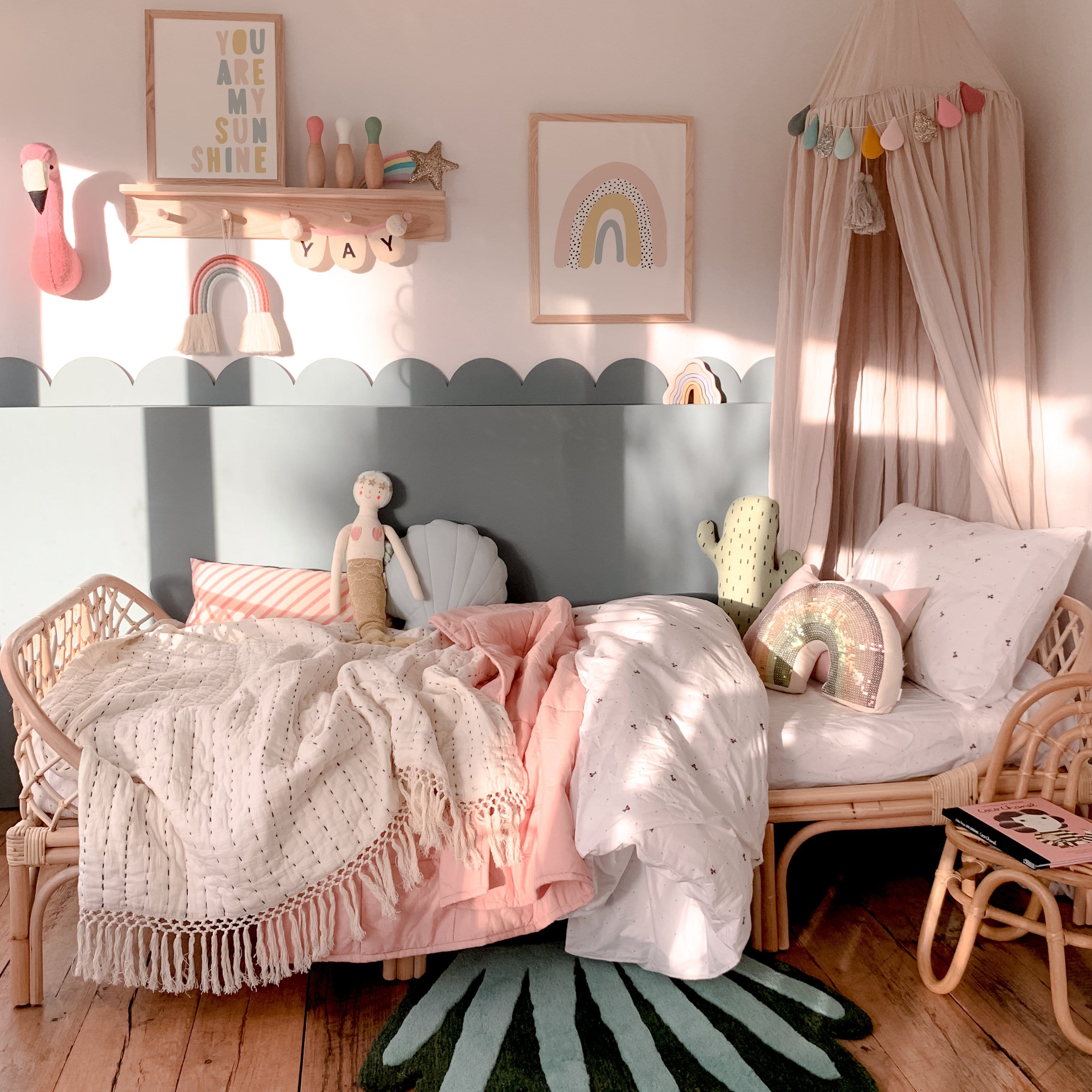 Rainbow Wall Art - Pink | Framed Print