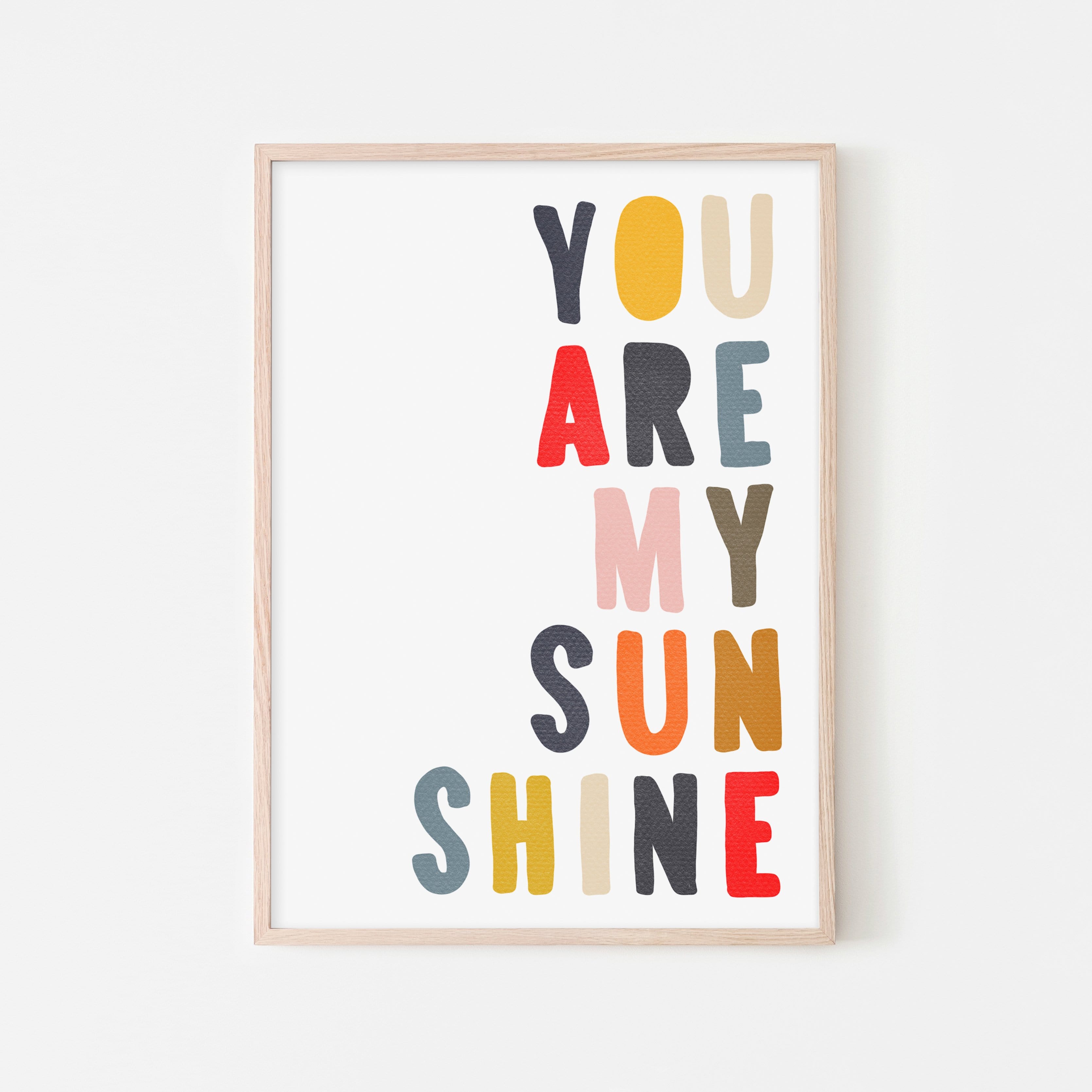 You Are My Sunshine - Muted Rainbow |  Framed Print