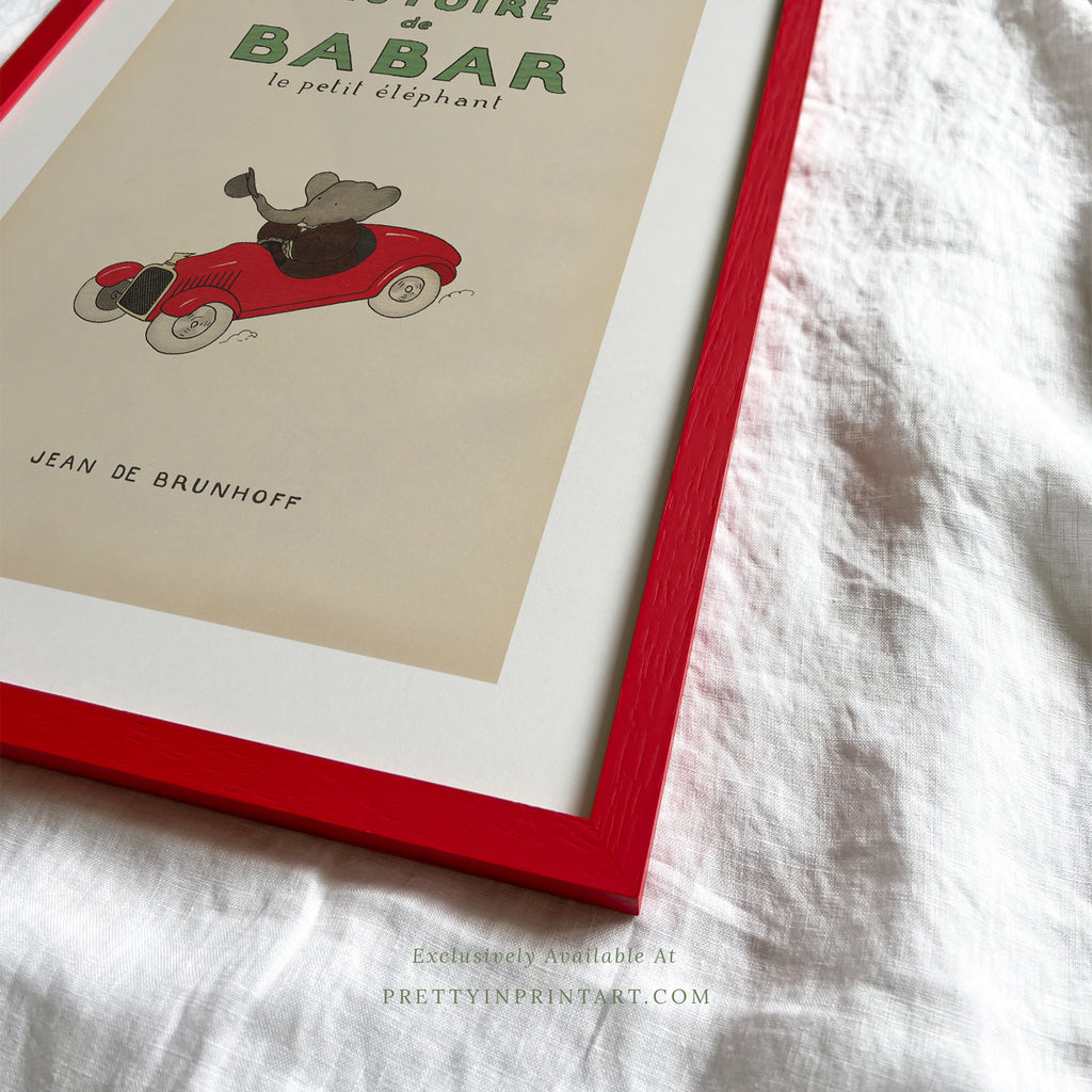 Babar Vintage Art 00101 |  Red Frame