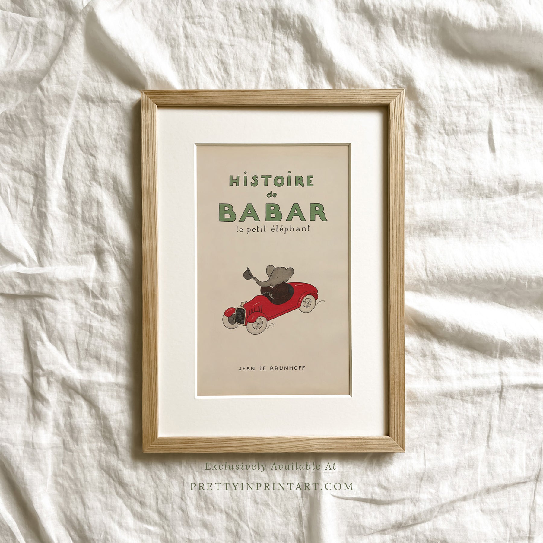 Babar Nursery Art - Babar the Elephant nursery wall art print, Vintage Babar nursery decor for baby’s room, Classic Babar prints for children’s bedrooms