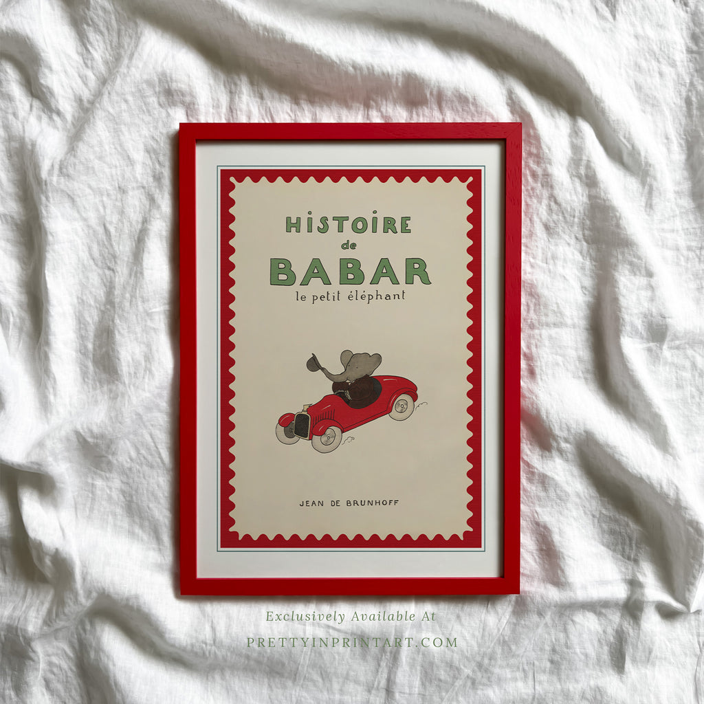 Babar Vintage Art 001011 |  Red Frame