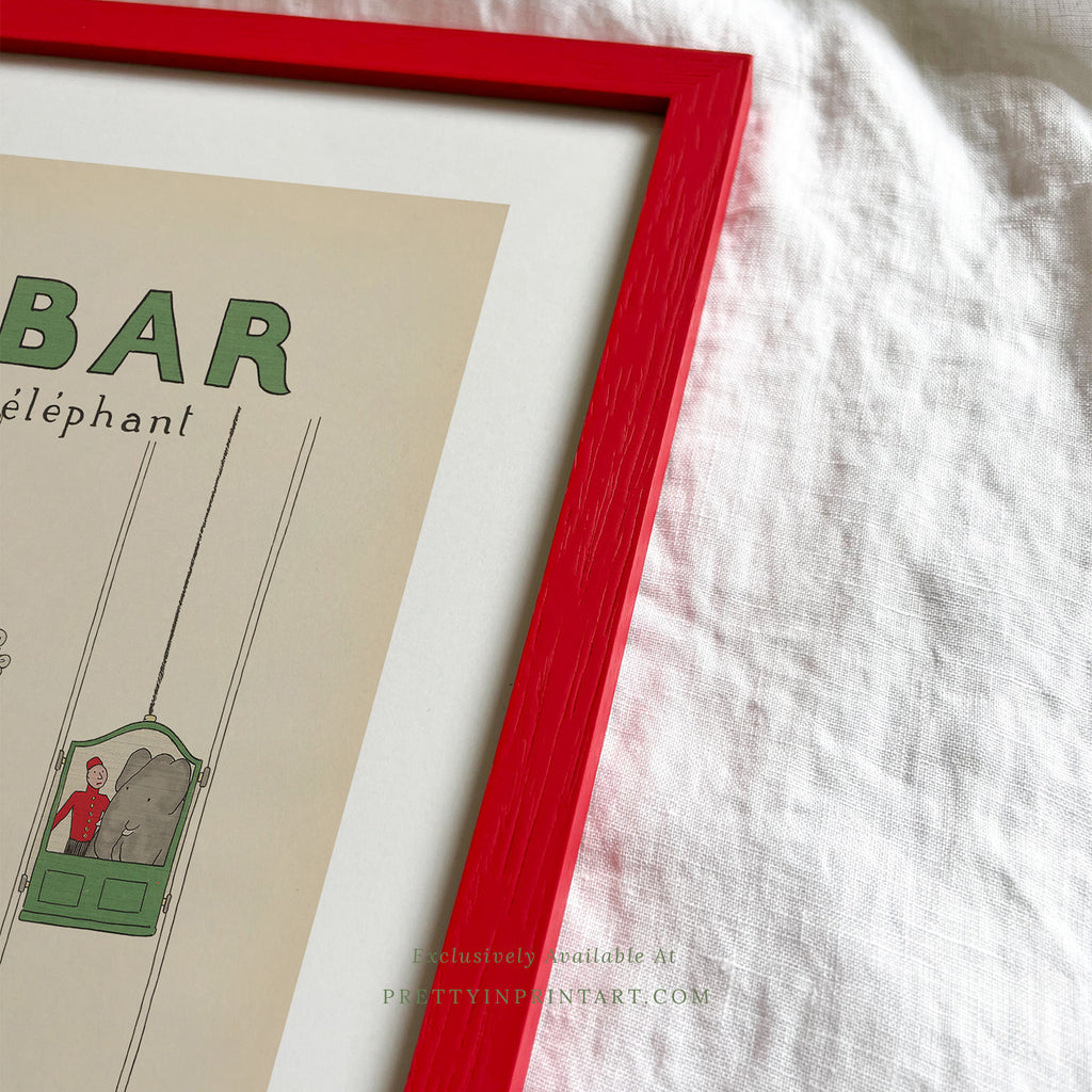 Babar Vintage Art 00104 |  Red Frame