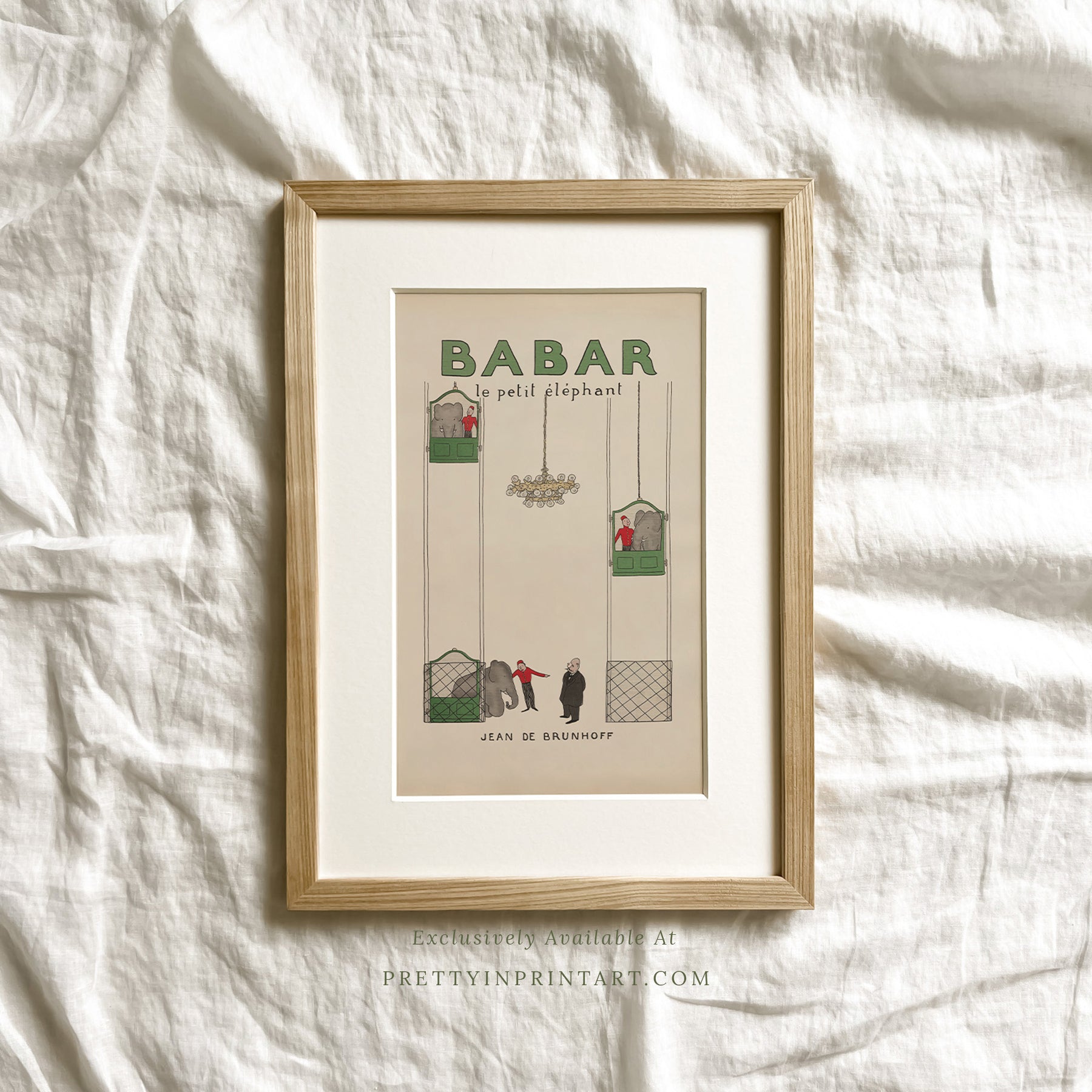 Babar Nursery Art - Babar the Elephant nursery wall art print, Vintage Babar nursery decor for baby’s room, Classic Babar prints for children’s bedrooms