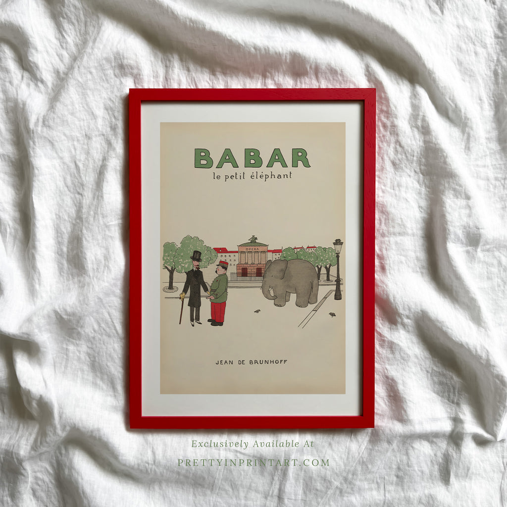 Babar Vintage Art 00105 |  Red Frame