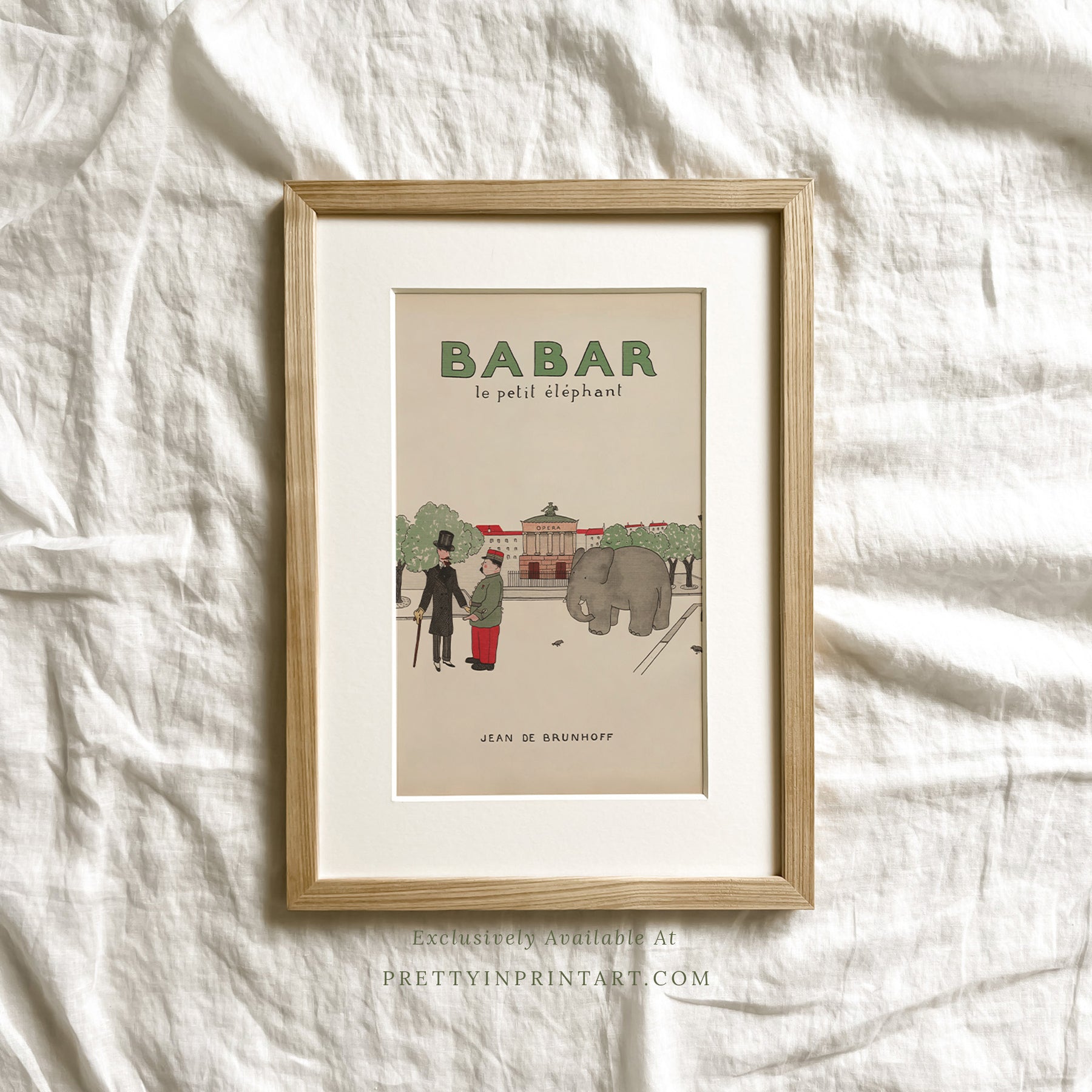 Babar Nursery Art - Babar the Elephant nursery wall art print, Vintage Babar nursery decor for baby’s room, Classic Babar prints for children’s bedrooms