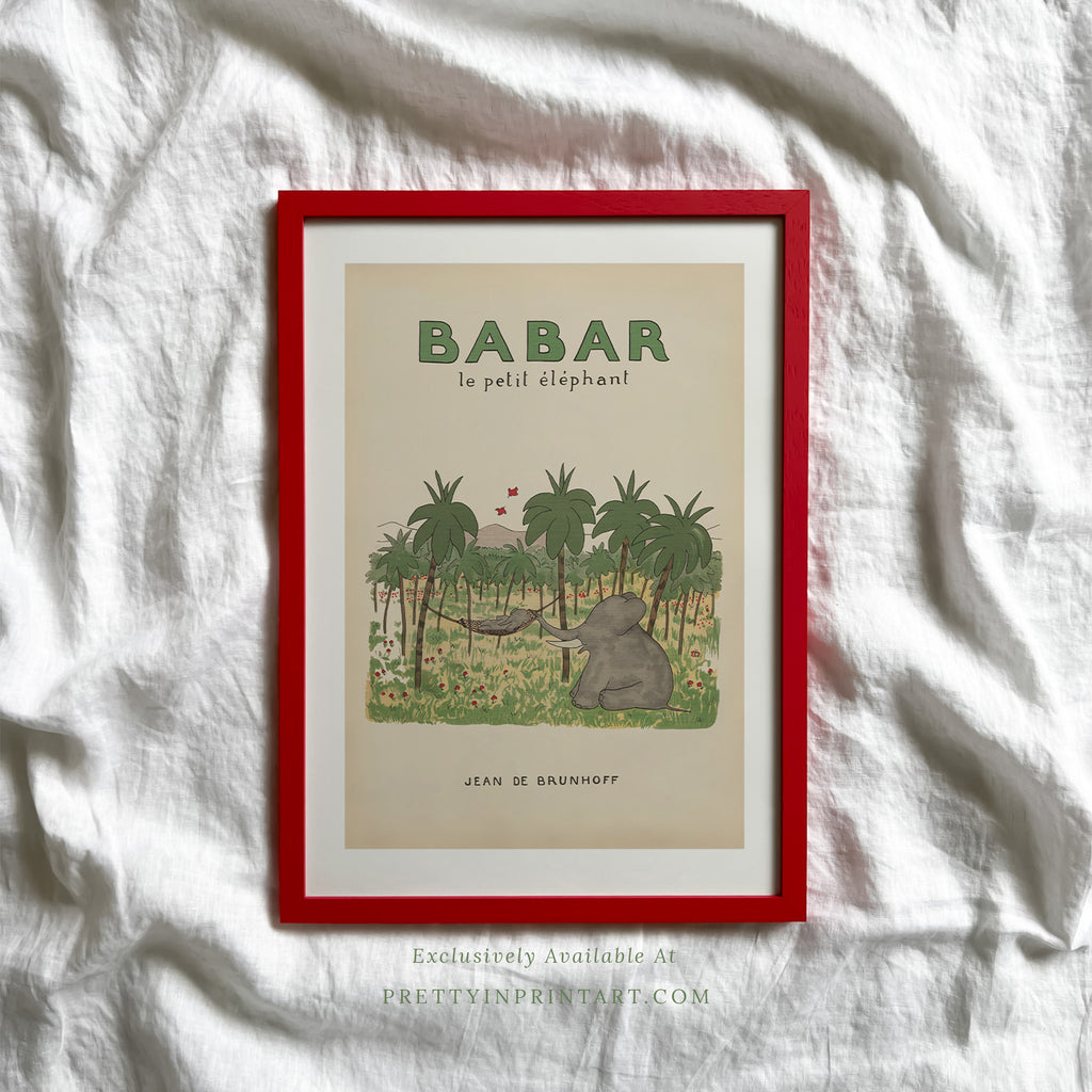 Babar Vintage Art 00107 |  Red Frame