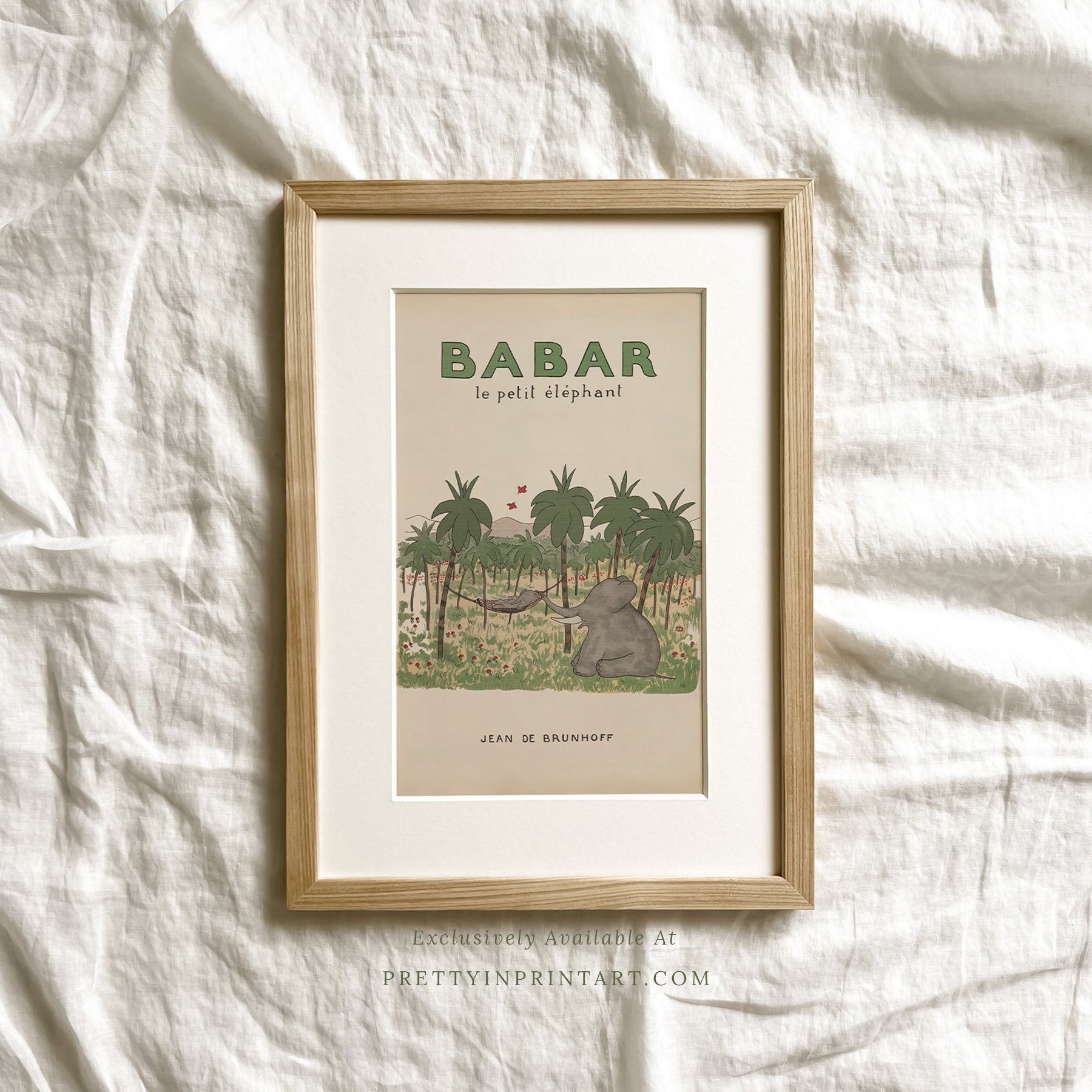 Babar Nursery Art - Babar the Elephant nursery wall art print, Vintage Babar nursery decor for baby’s room, Classic Babar prints for children’s bedrooms