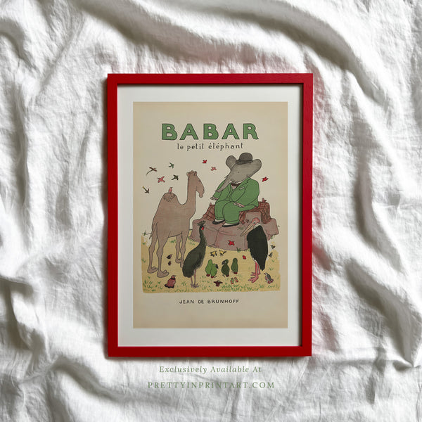 Babar Vintage Art 00108 |  Red Frame