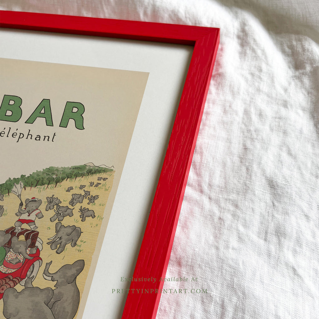 Babar Vintage Art 00109 |  Red Frame
