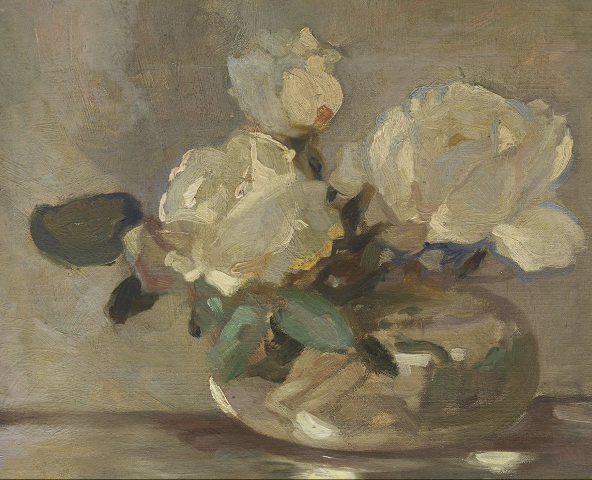White Flowers in Vase, 00846 |  Unframed