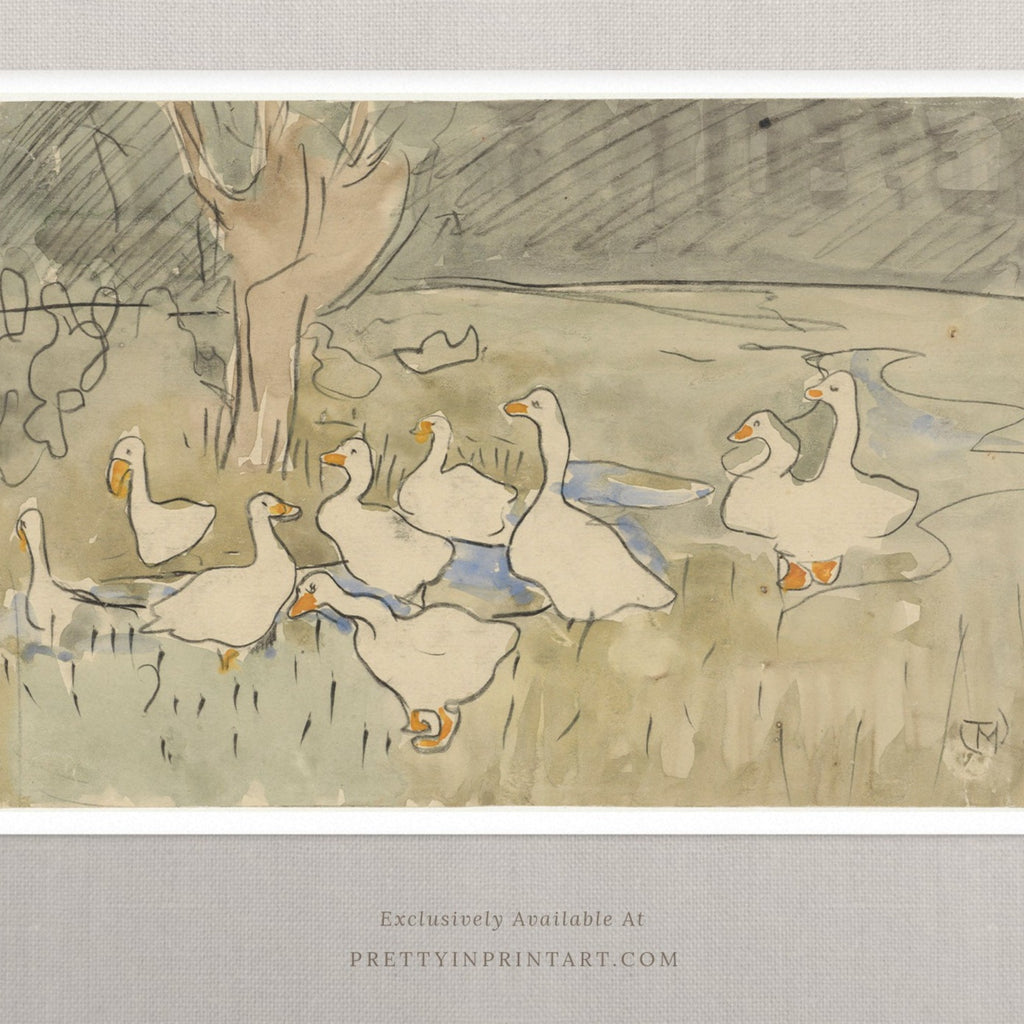 Vintage Duck Sketch Art 00549 |  Unframed