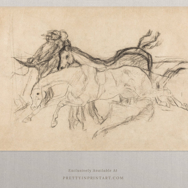 Vintage Horse Sketch Art 00535 |  Unframed