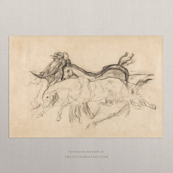 Vintage Horse Sketch Art 00535 |  Unframed
