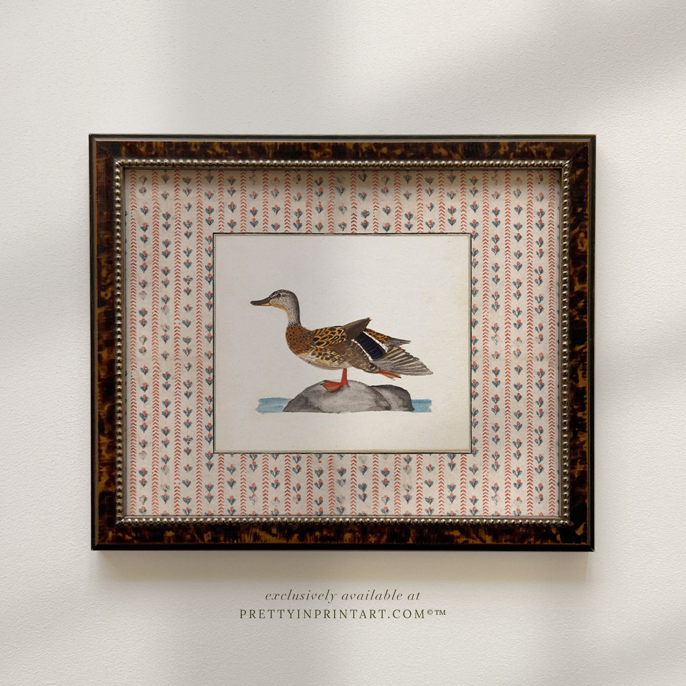 Set of 4 Framed Vintage Duck Prints – Rustic Art for Kitchen or Dining