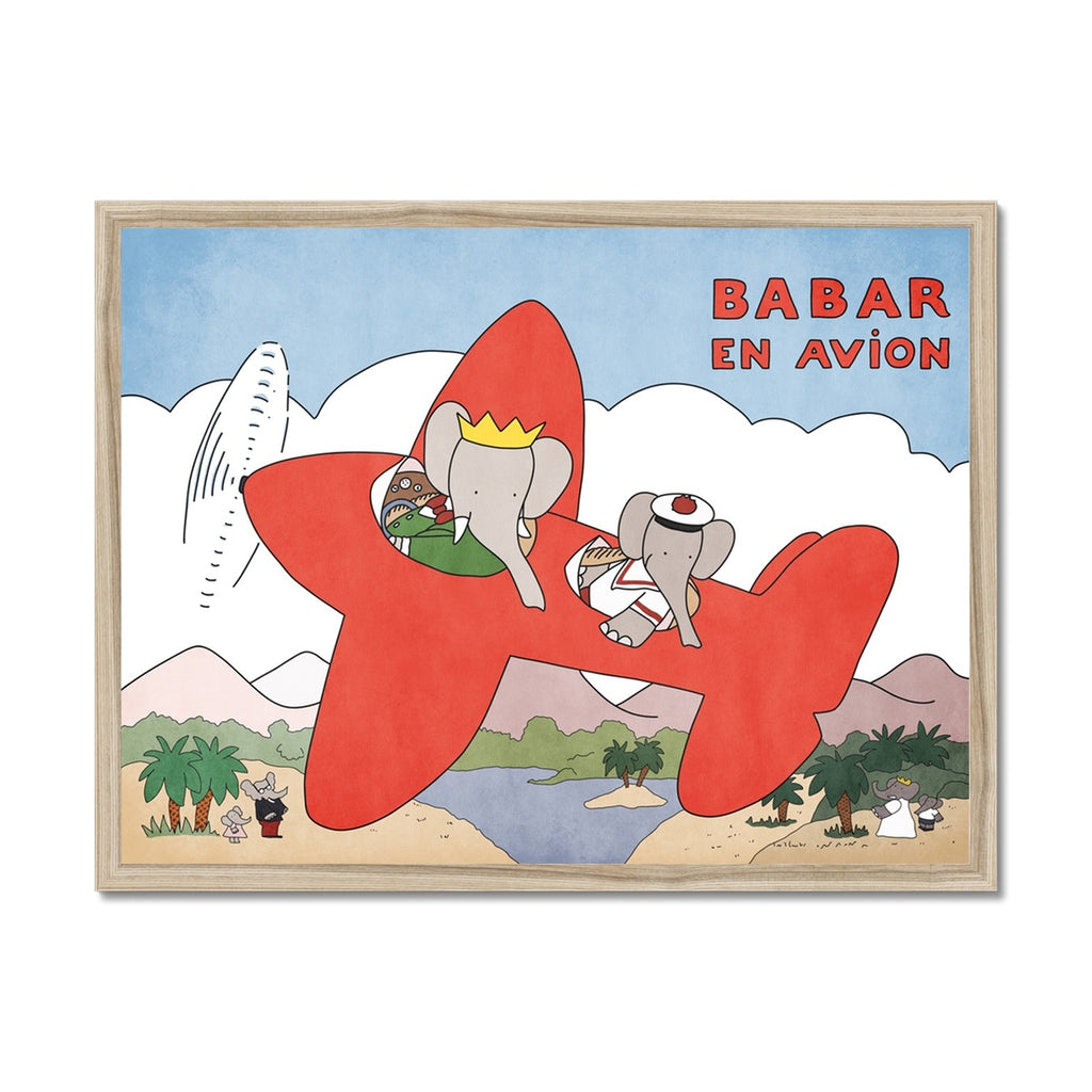 Babar En Avion Art Print |  Framed Print