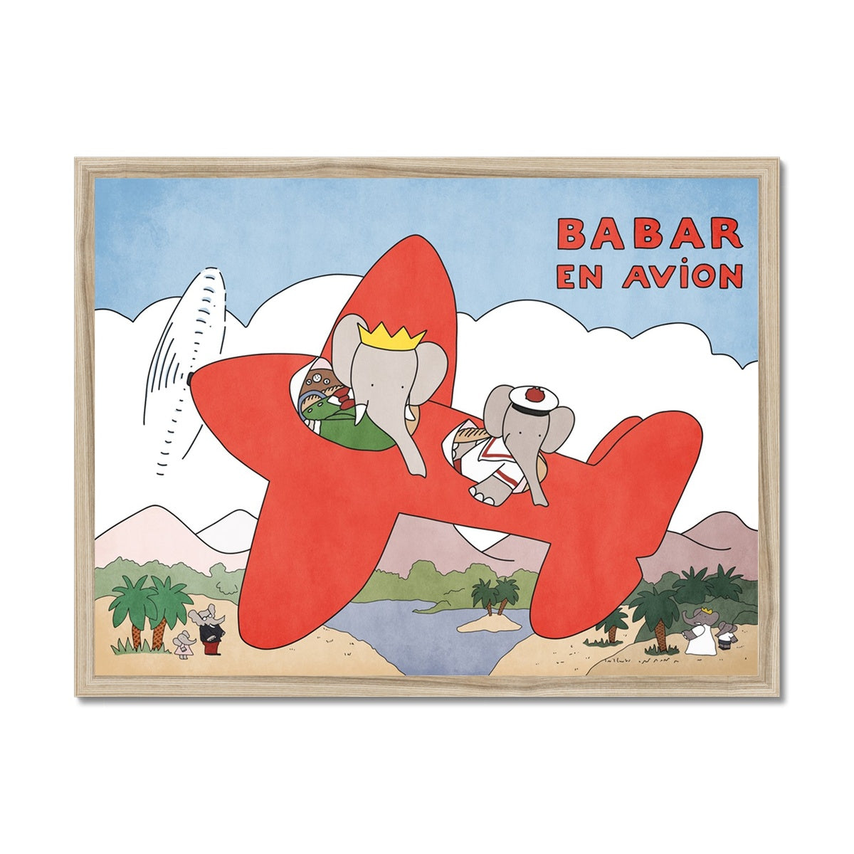 Babar Nursery Art - Babar the Elephant nursery wall art print, Vintage Babar nursery decor for baby’s room, Classic Babar prints for children’s bedrooms