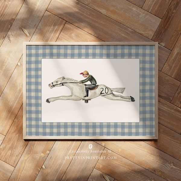 スカート Eloise Pinafore Horse Toile Print Eloise Pinafore Horse Toile Print 3y Toy Horse 00927 | Framed