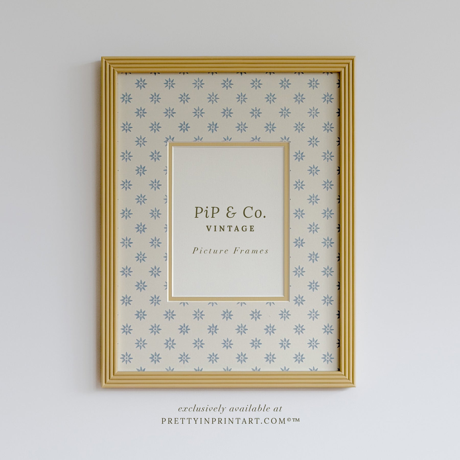 Yellow Hand Painted Frame | Wallpapered Mount (SW9+M18)