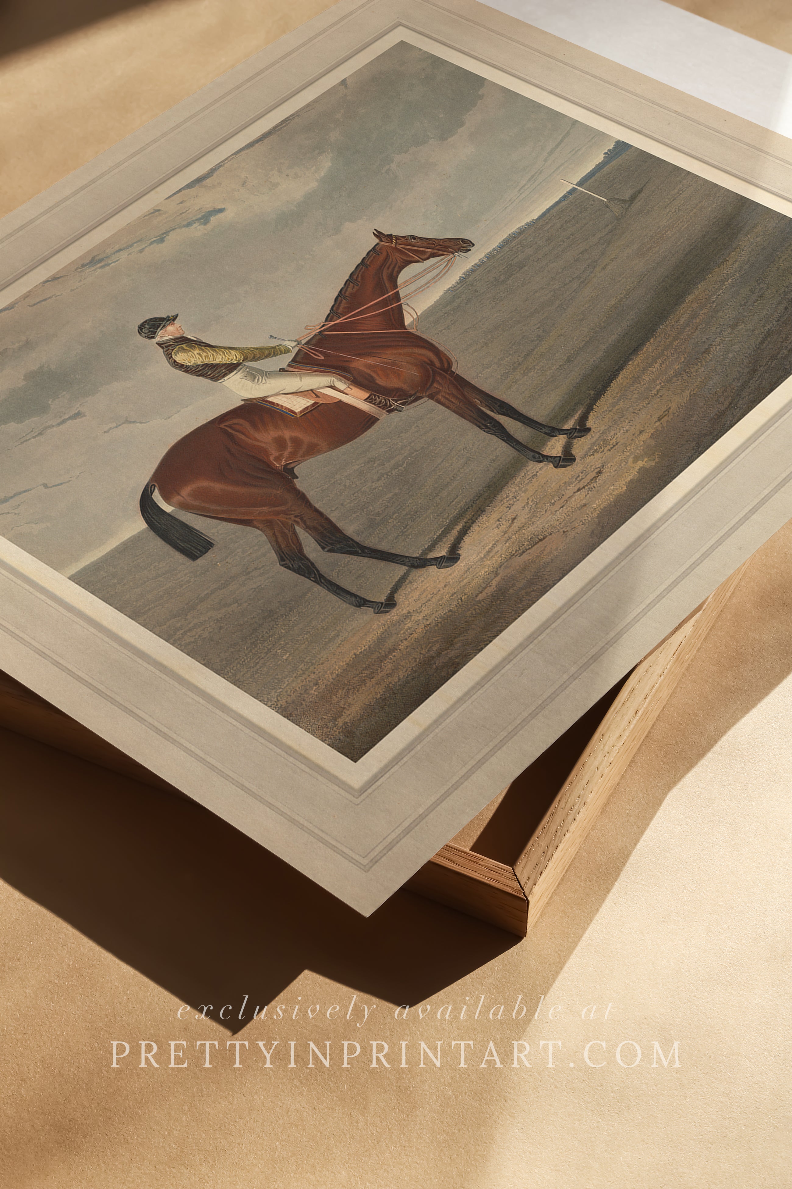 victorian-jockey-and-race-horse-art-print-unframed-antique-style-equestrian-wall-decor-traditional-racing-illustration-gallery-wall-print